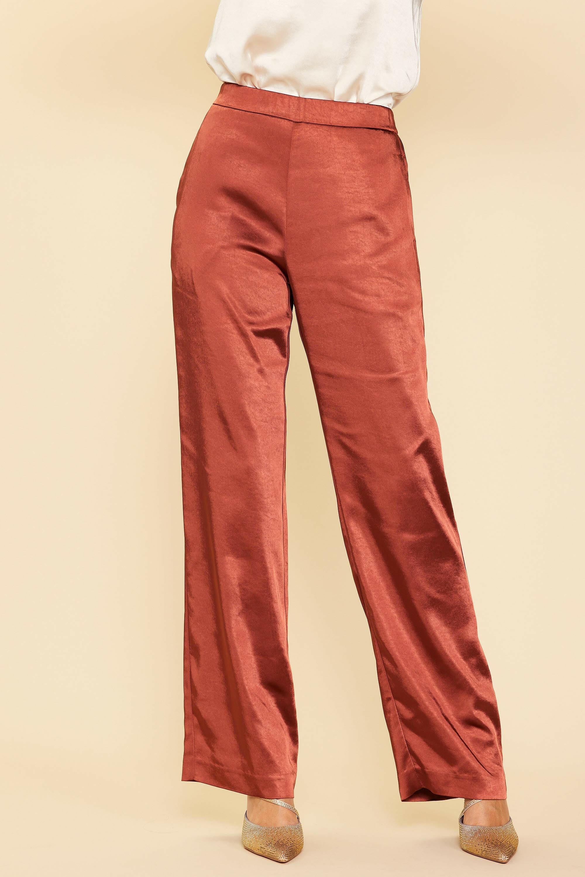 SATIN STRAIGHT LEG PANTS-PANTS-Krush Kandy, Women's Online Fashion Boutique Located in Phoenix, Arizona (Scottsdale Area)