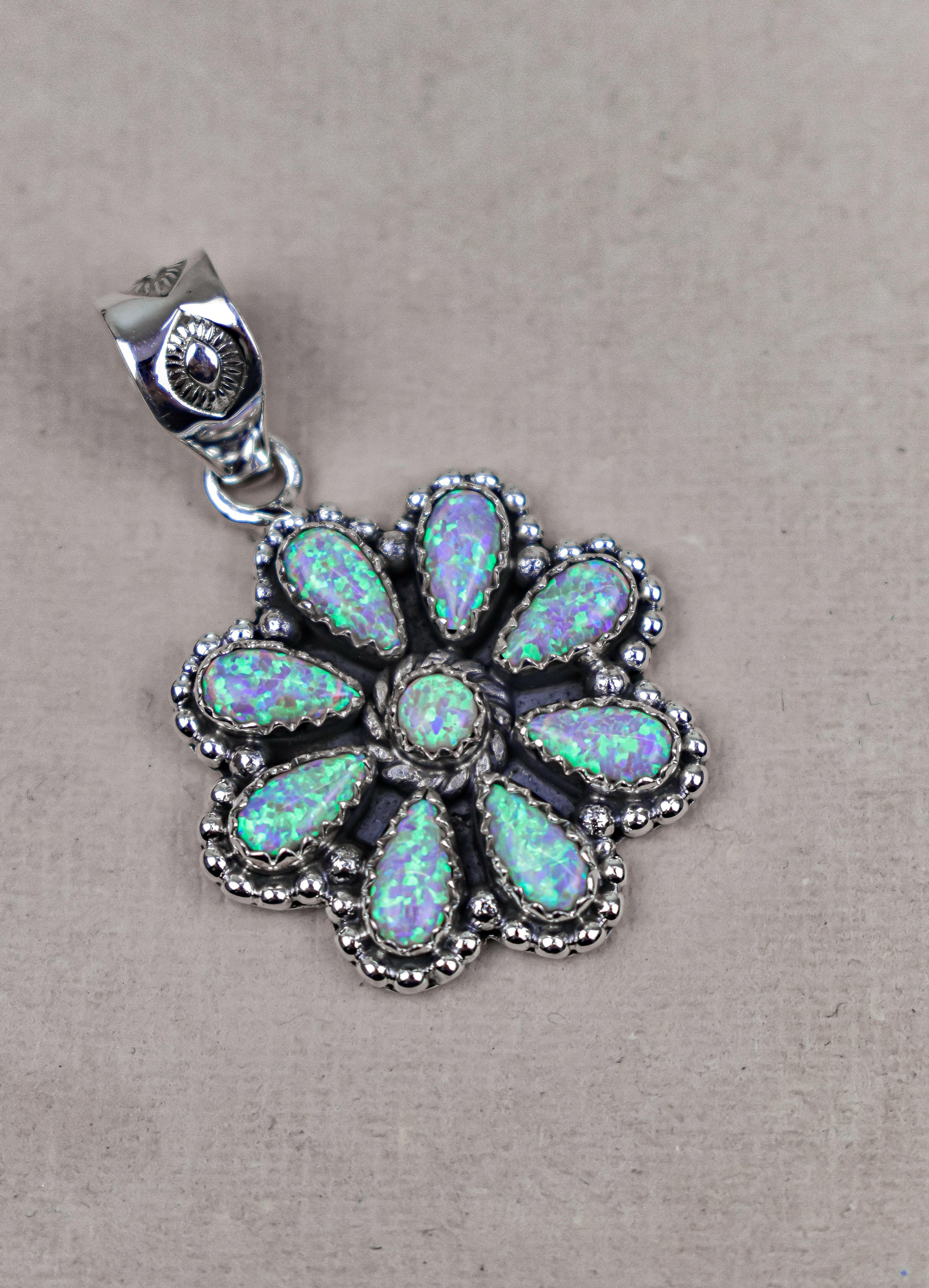 Silver Blossom Gem Pendant-Pendant Necklaces-Krush Kandy, Women's Online Fashion Boutique Located in Phoenix, Arizona (Scottsdale Area)