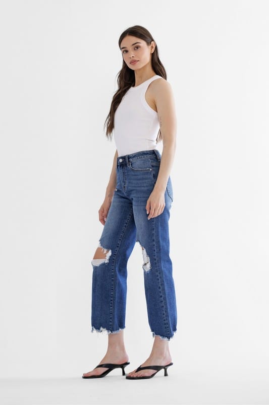 Mica 90s Vintage Relaxed Crop Flare Jeans-Denim-Krush Kandy, Women's Online Fashion Boutique Located in Phoenix, Arizona (Scottsdale Area)