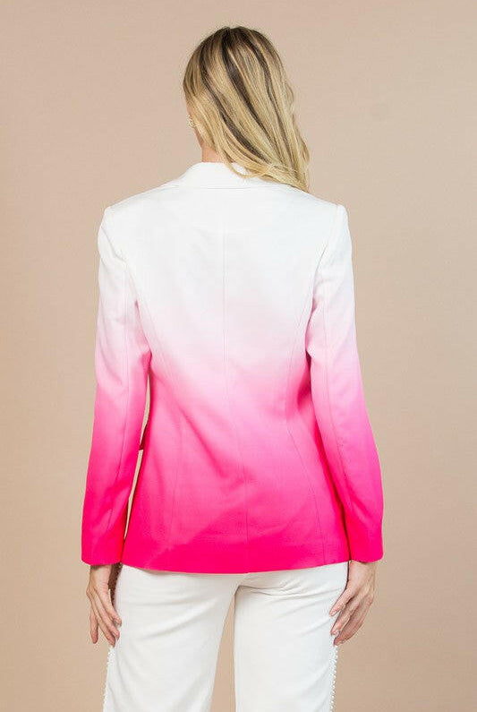 Color lock Barbie Collared Long Sleeves Blazer-Blazers-Krush Kandy, Women's Online Fashion Boutique Located in Phoenix, Arizona (Scottsdale Area)