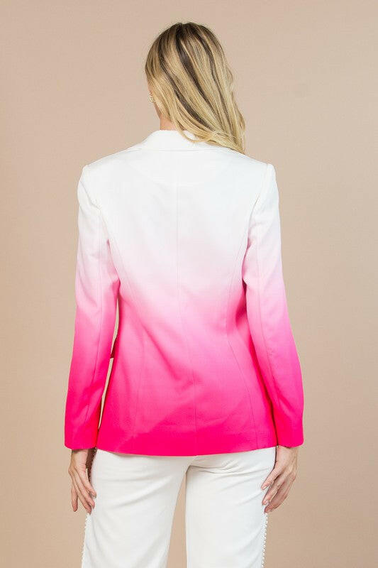 Color lock Barbie Collared Long Sleeves Blazer-Blazers-Krush Kandy, Women's Online Fashion Boutique Located in Phoenix, Arizona (Scottsdale Area)