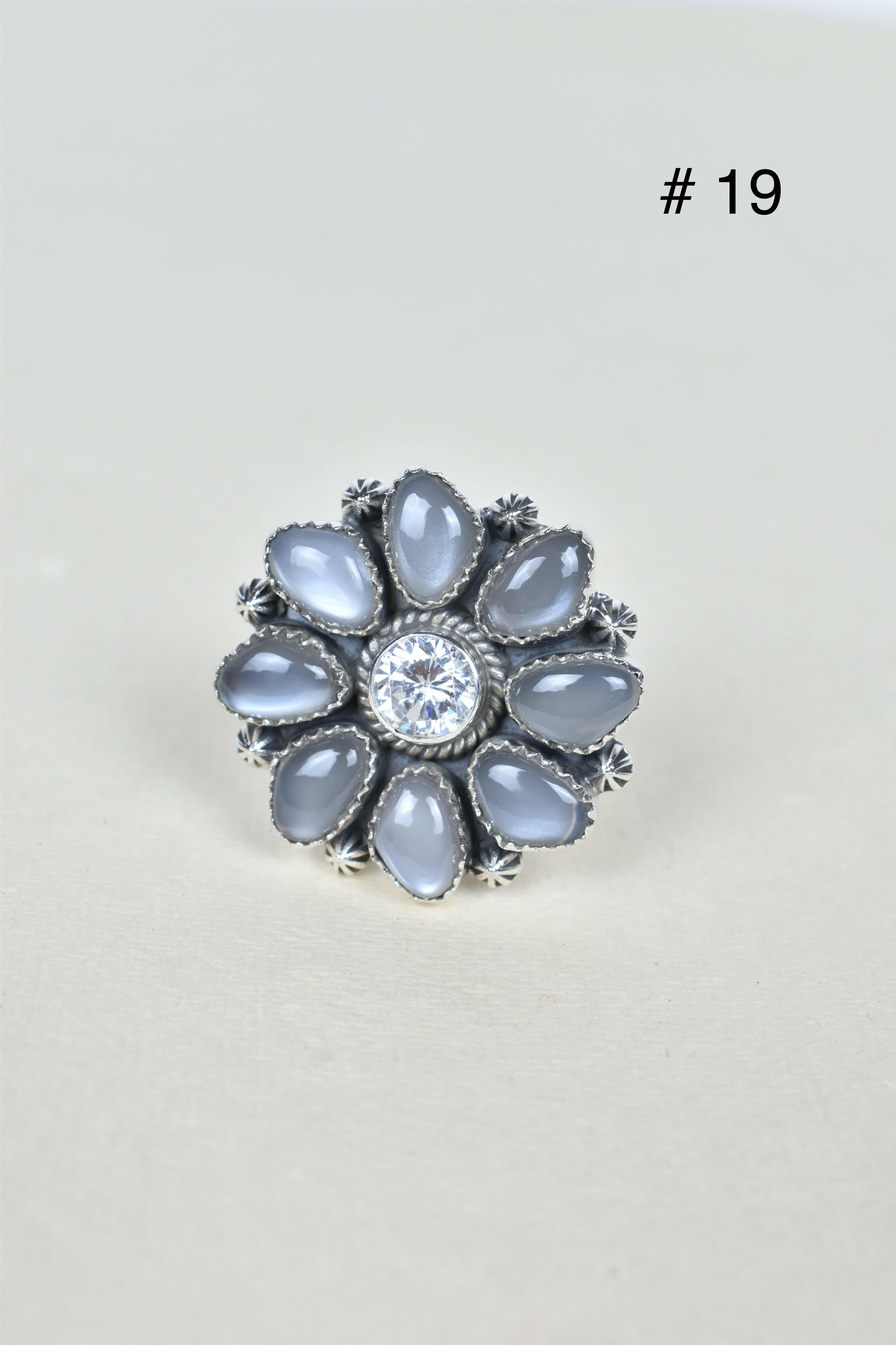 ONE OF A KIND STERLING SILVER CRYSTAL CLUSTER RINGS-Cluster Rings-Krush Kandy, Women's Online Fashion Boutique Located in Phoenix, Arizona (Scottsdale Area)