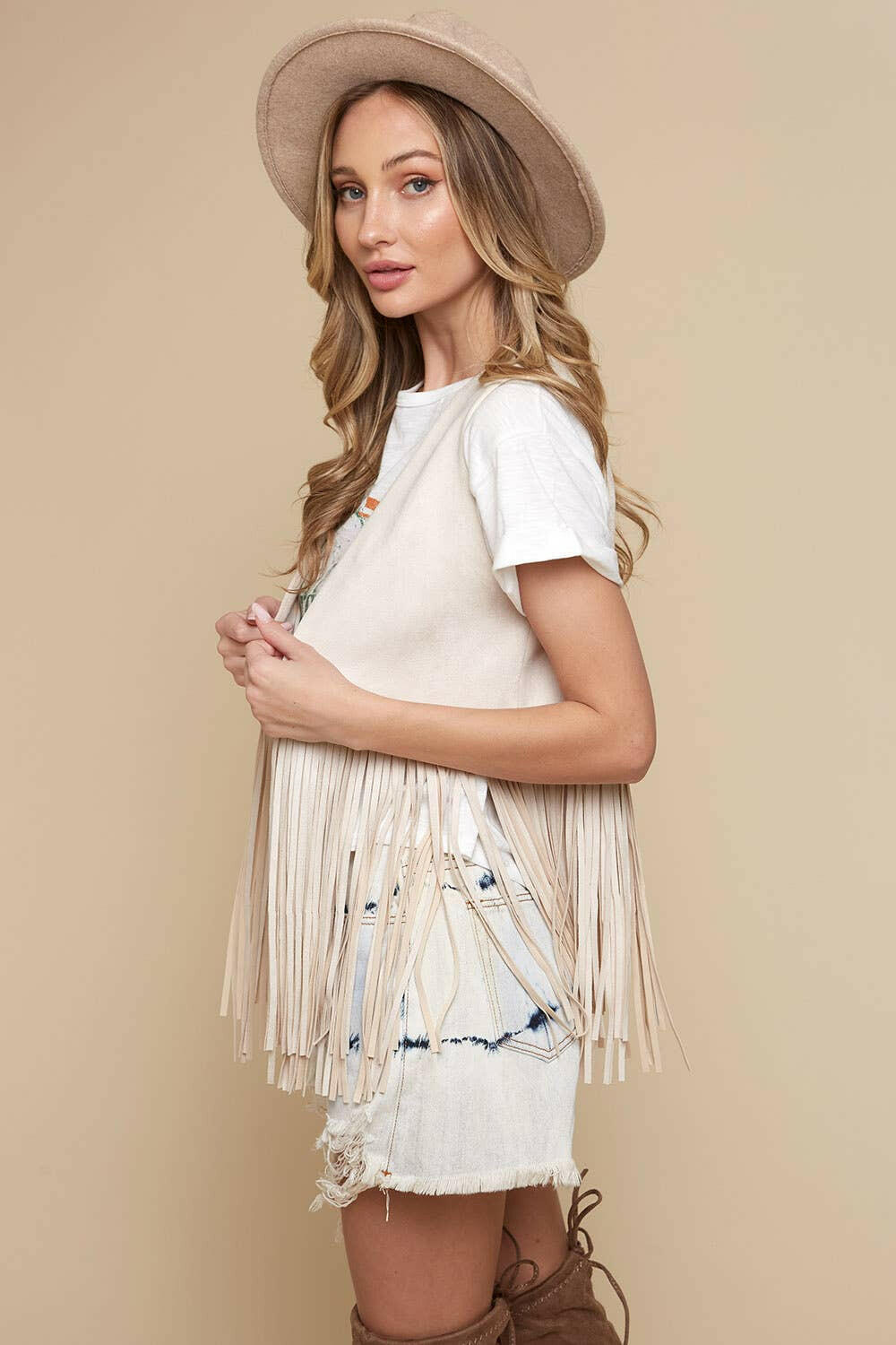 Western Soft Suede Fringe Vest-Vests-Krush Kandy, Women's Online Fashion Boutique Located in Phoenix, Arizona (Scottsdale Area)