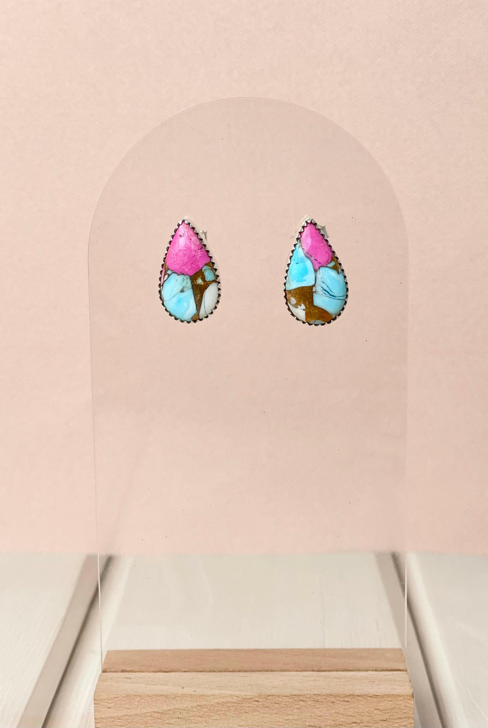 Cotton Candy Slab Studs Bno. 27-Earrings-Krush Kandy, Women's Online Fashion Boutique Located in Phoenix, Arizona (Scottsdale Area)