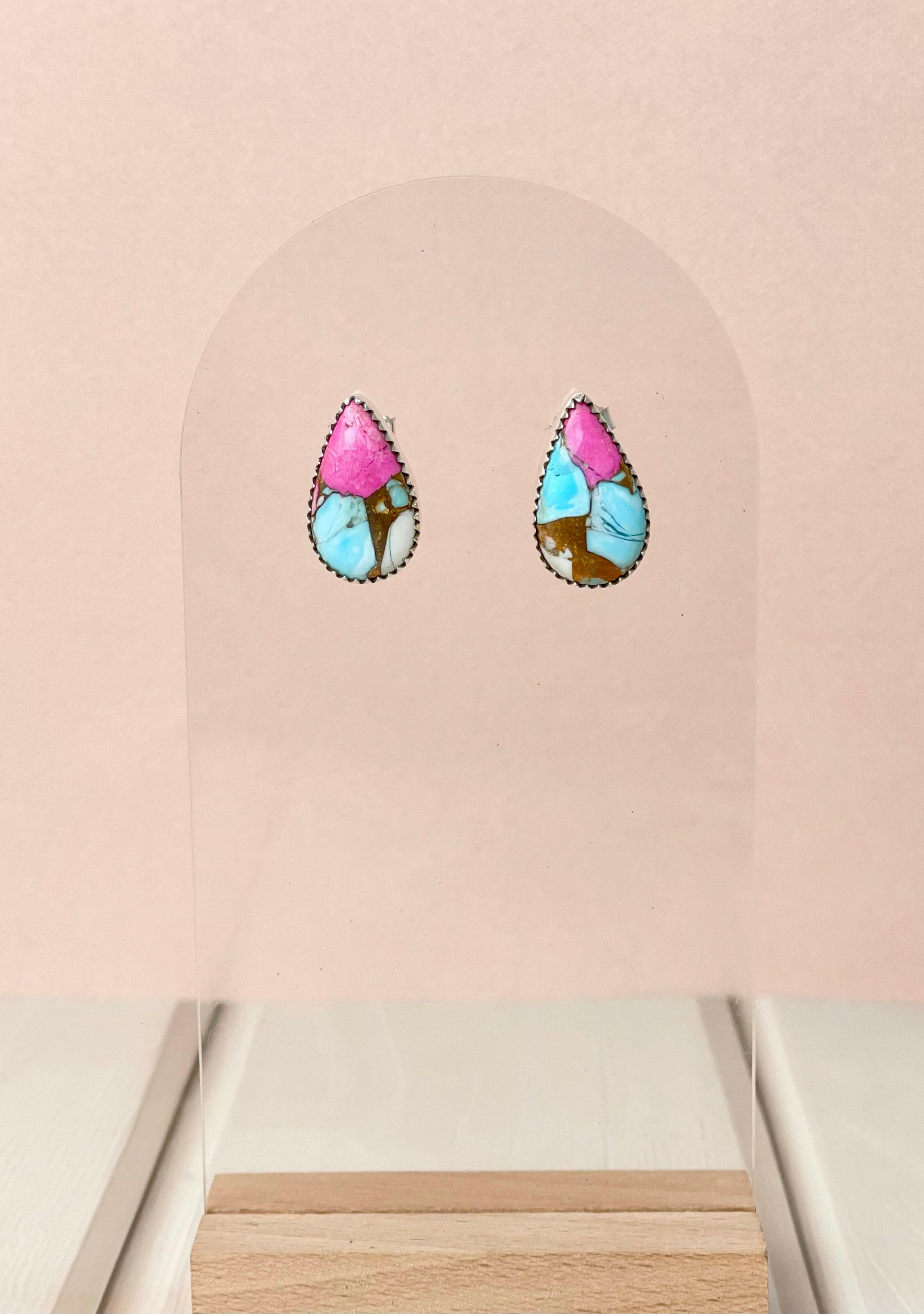 Cotton Candy Slab Studs Bno. 27-Earrings-Krush Kandy, Women's Online Fashion Boutique Located in Phoenix, Arizona (Scottsdale Area)