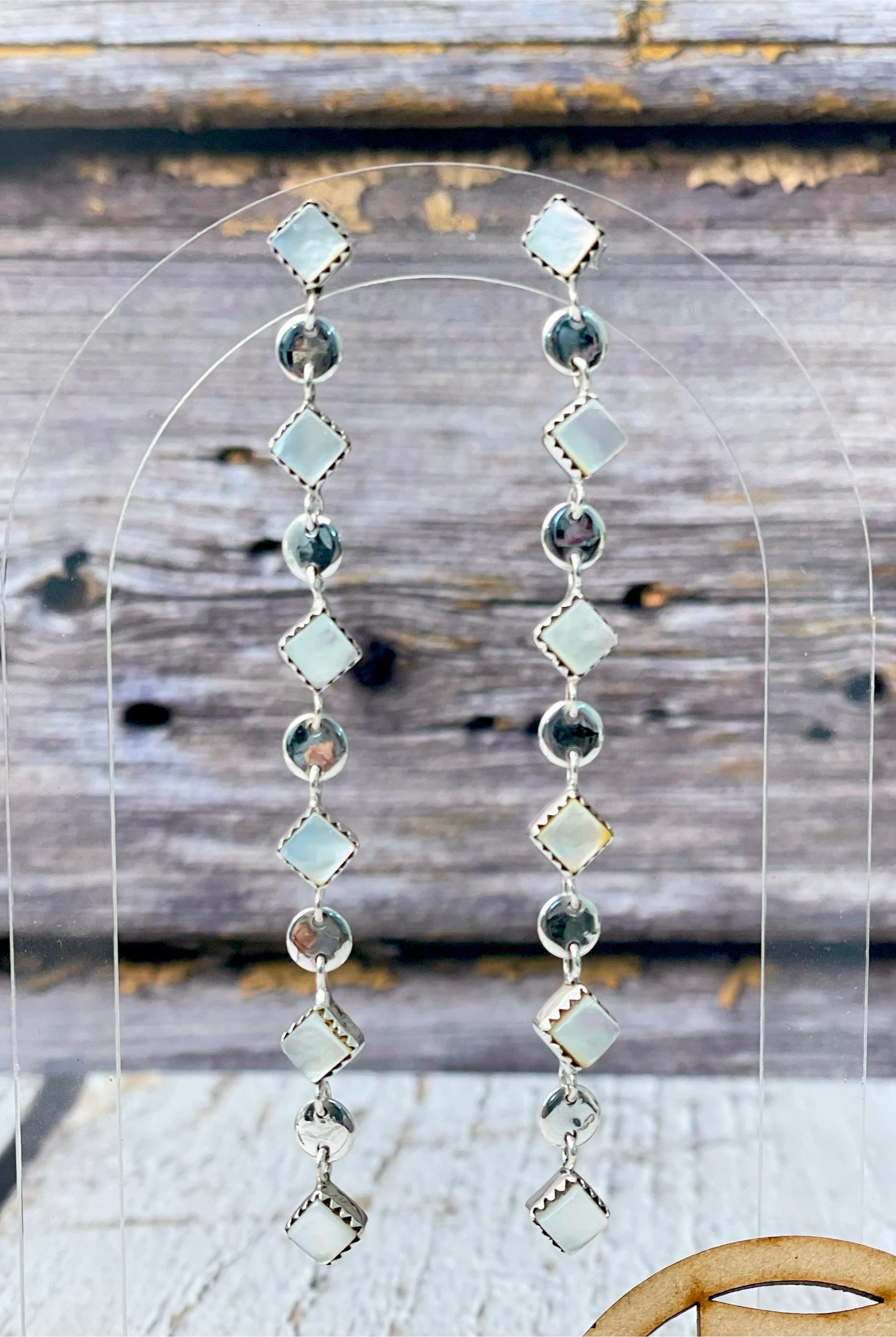 Square Pearl Dancing Dangle-Earrings-Krush Kandy, Women's Online Fashion Boutique Located in Phoenix, Arizona (Scottsdale Area)