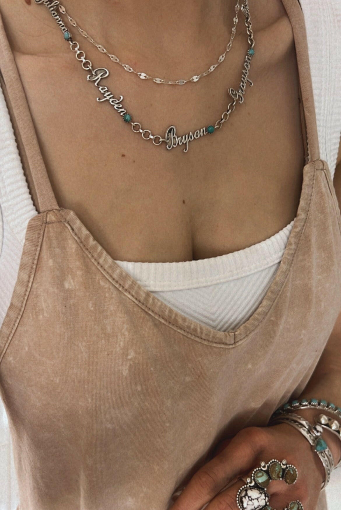 PREORDER - Keepsake Sterling Silver Stone Name Necklace-Chain Necklaces-Krush Kandy, Women's Online Fashion Boutique Located in Phoenix, Arizona (Scottsdale Area)