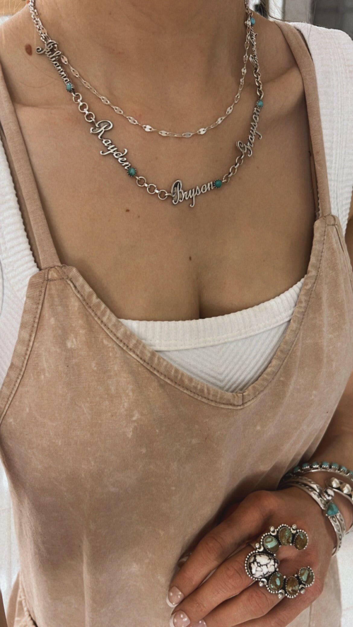 PREORDER - Keepsake Sterling Silver Stone Name Necklace-Chain Necklaces-Krush Kandy, Women's Online Fashion Boutique Located in Phoenix, Arizona (Scottsdale Area)