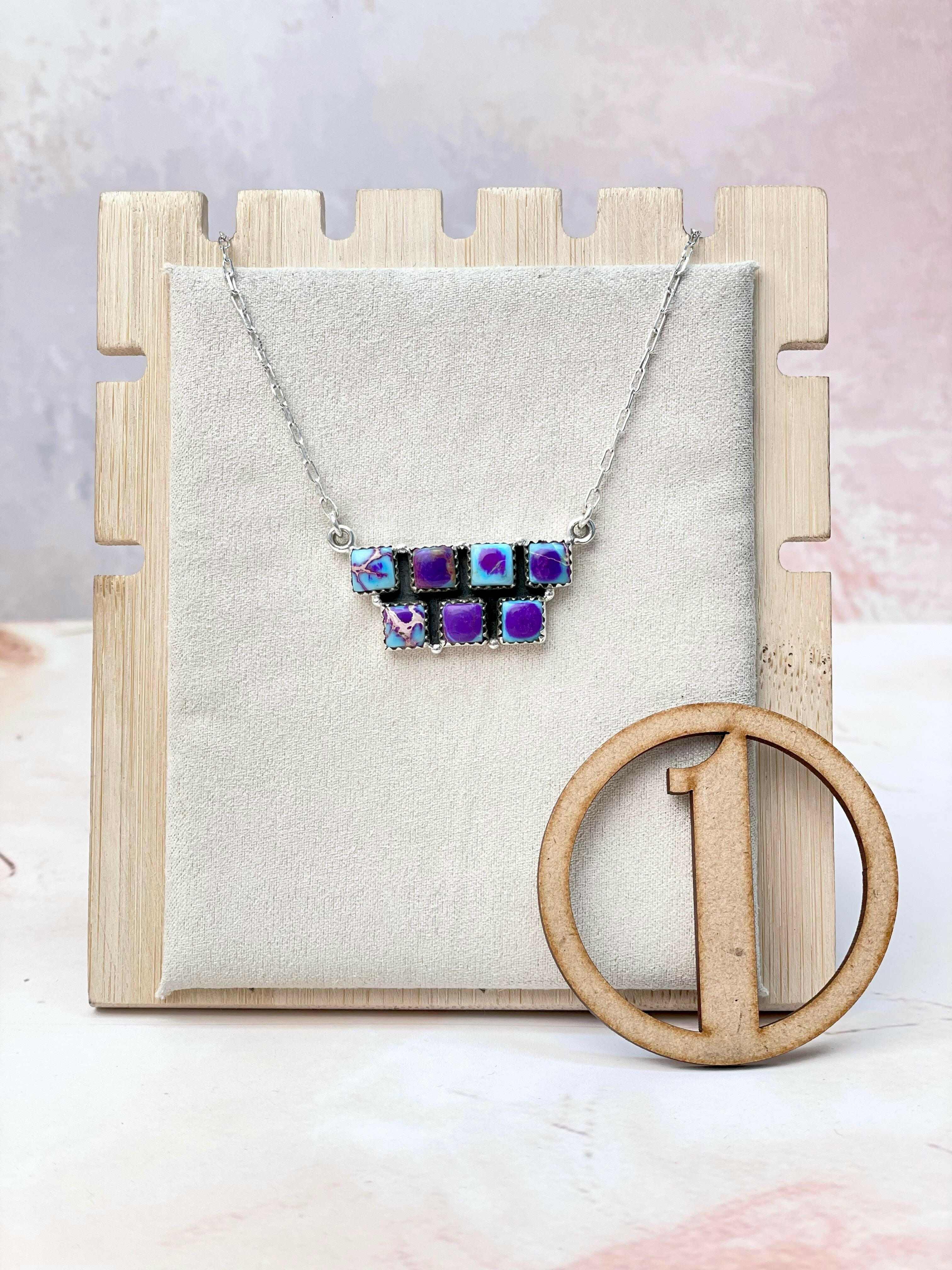 Desert Jasper Square Bar Necklace-Necklaces-Krush Kandy, Women's Online Fashion Boutique Located in Phoenix, Arizona (Scottsdale Area)
