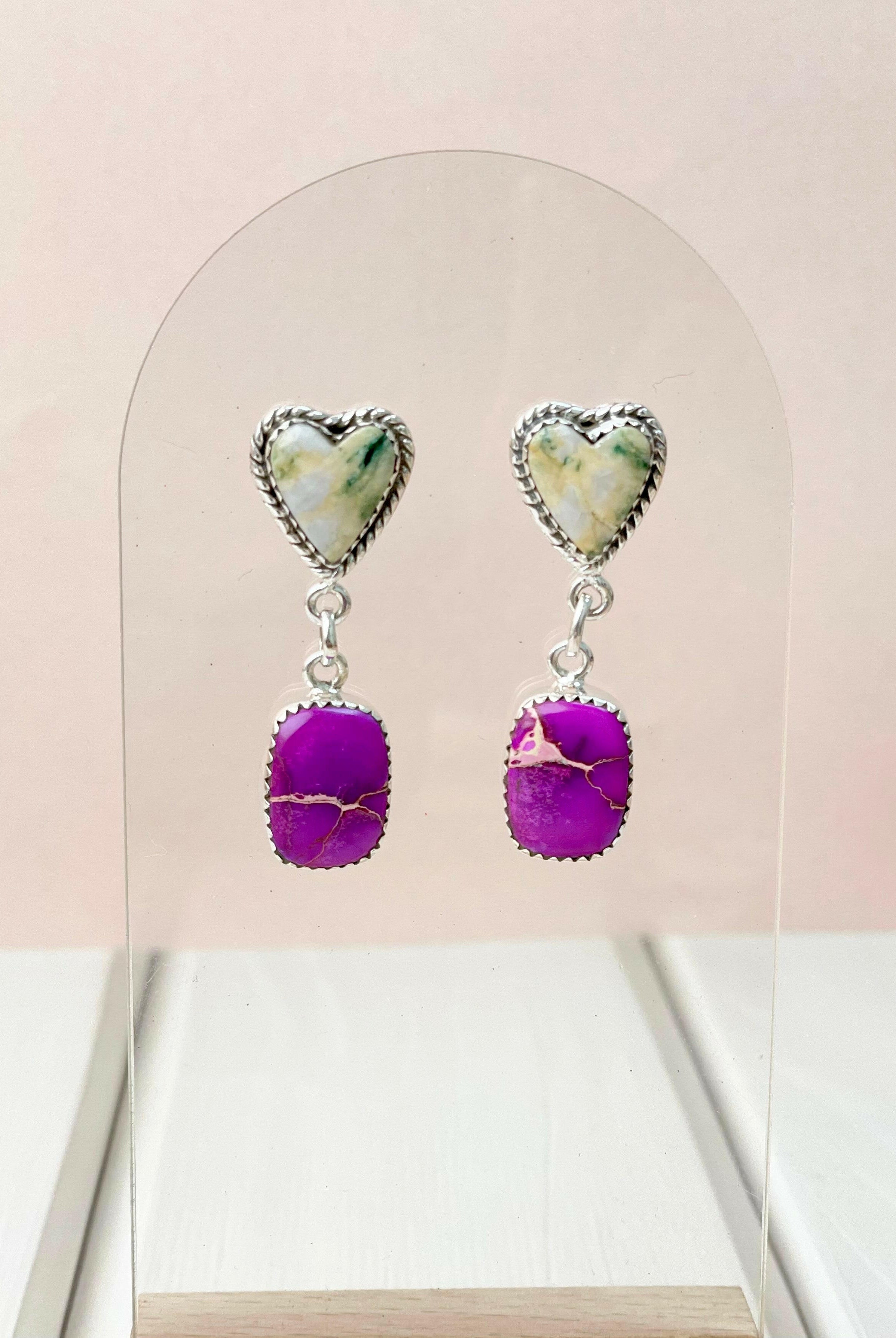 One of a Kind Desert Jasper Slab Earrings-Earrings-Krush Kandy, Women's Online Fashion Boutique Located in Phoenix, Arizona (Scottsdale Area)