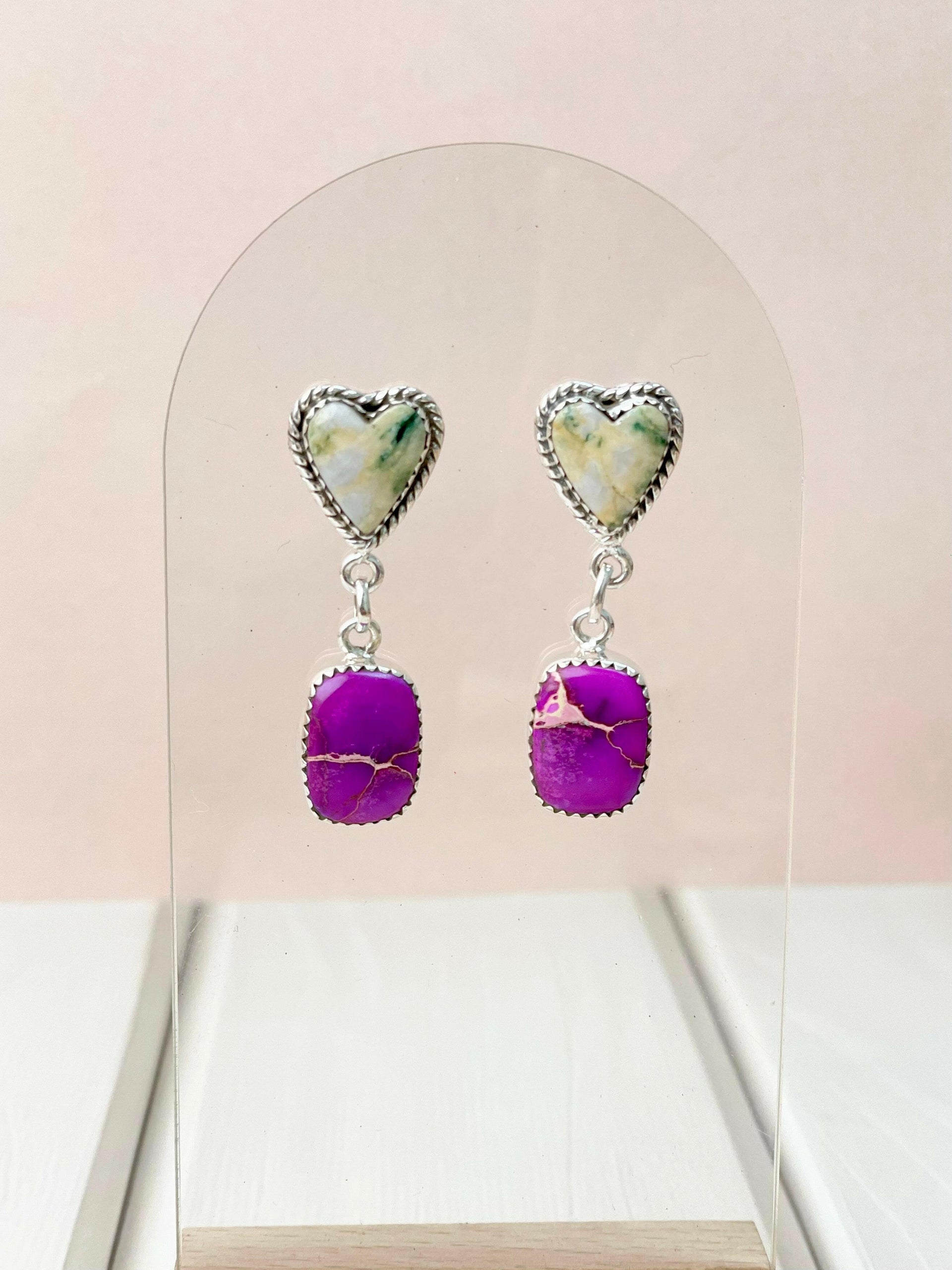 One of a Kind Desert Jasper Slab Earrings-Earrings-Krush Kandy, Women's Online Fashion Boutique Located in Phoenix, Arizona (Scottsdale Area)