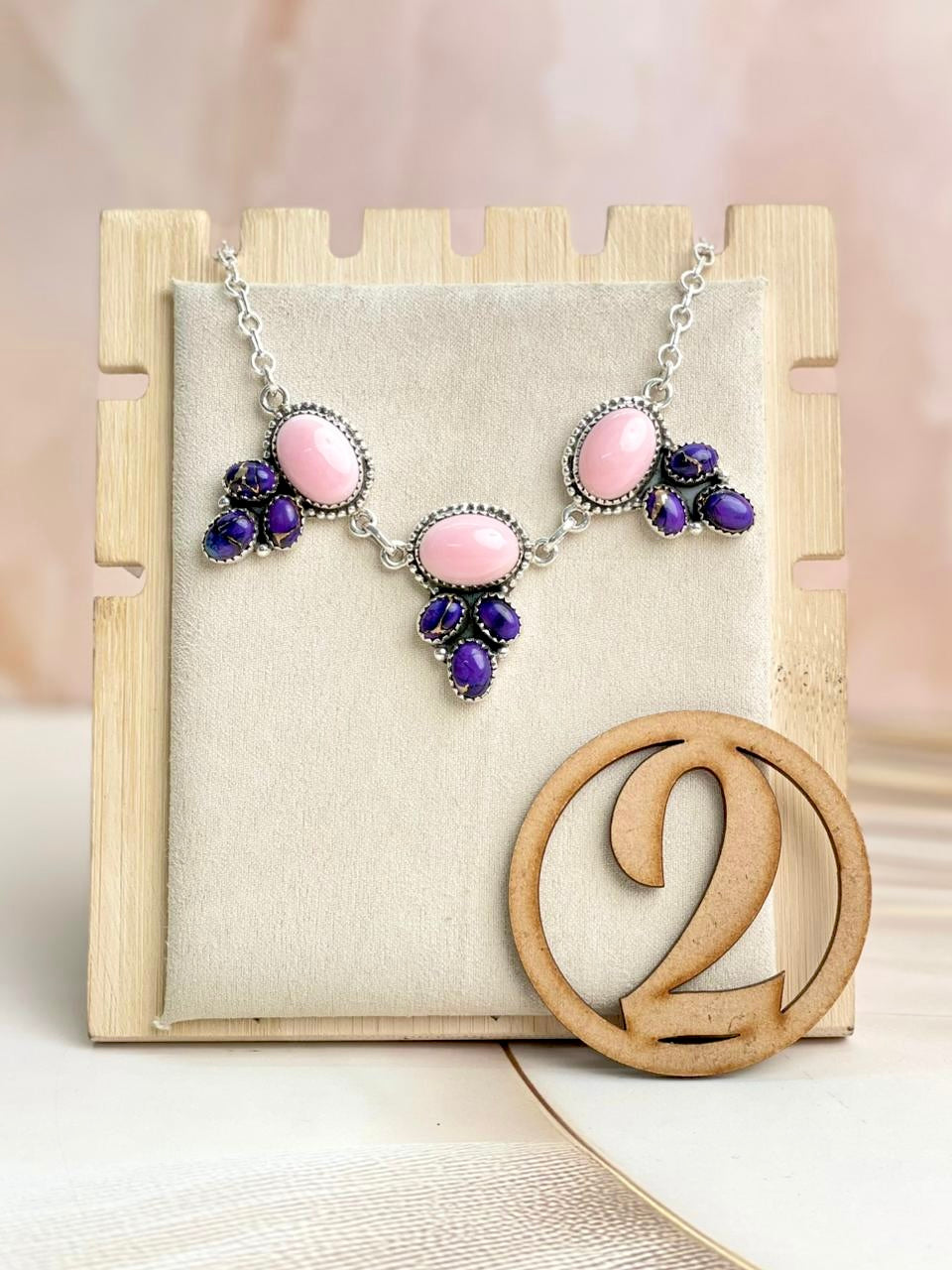 Pink Conch & Berry Dahlia Statement Necklace-Necklaces-Krush Kandy, Women's Online Fashion Boutique Located in Phoenix, Arizona (Scottsdale Area)