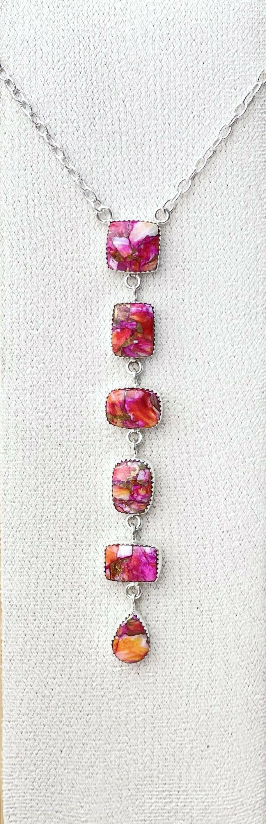 Star Burst Slab Stone Long Lariat Necklace-Necklaces-Krush Kandy, Women's Online Fashion Boutique Located in Phoenix, Arizona (Scottsdale Area)