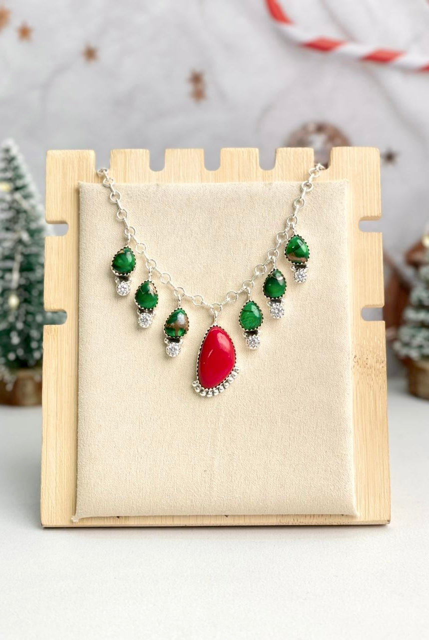 Christmas Charm Slab Necklace-Necklaces-Krush Kandy, Women's Online Fashion Boutique Located in Phoenix, Arizona (Scottsdale Area)
