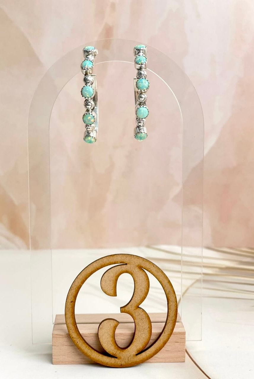 Multi Opal Hoop Earrings sno 18-Earrings-Krush Kandy, Women's Online Fashion Boutique Located in Phoenix, Arizona (Scottsdale Area)
