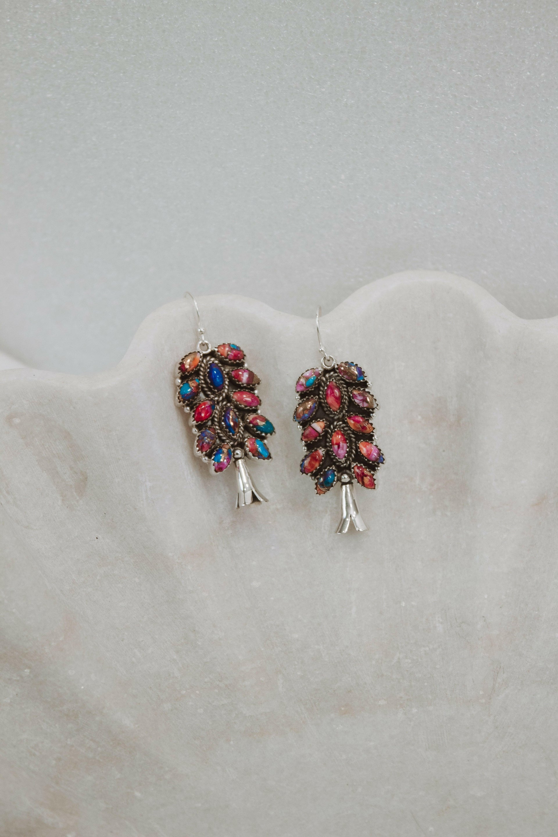 Squash Blossom Stone Cluster Earrings | Krush Exclusive-Drop Earrings-Krush Kandy, Women's Online Fashion Boutique Located in Phoenix, Arizona (Scottsdale Area)