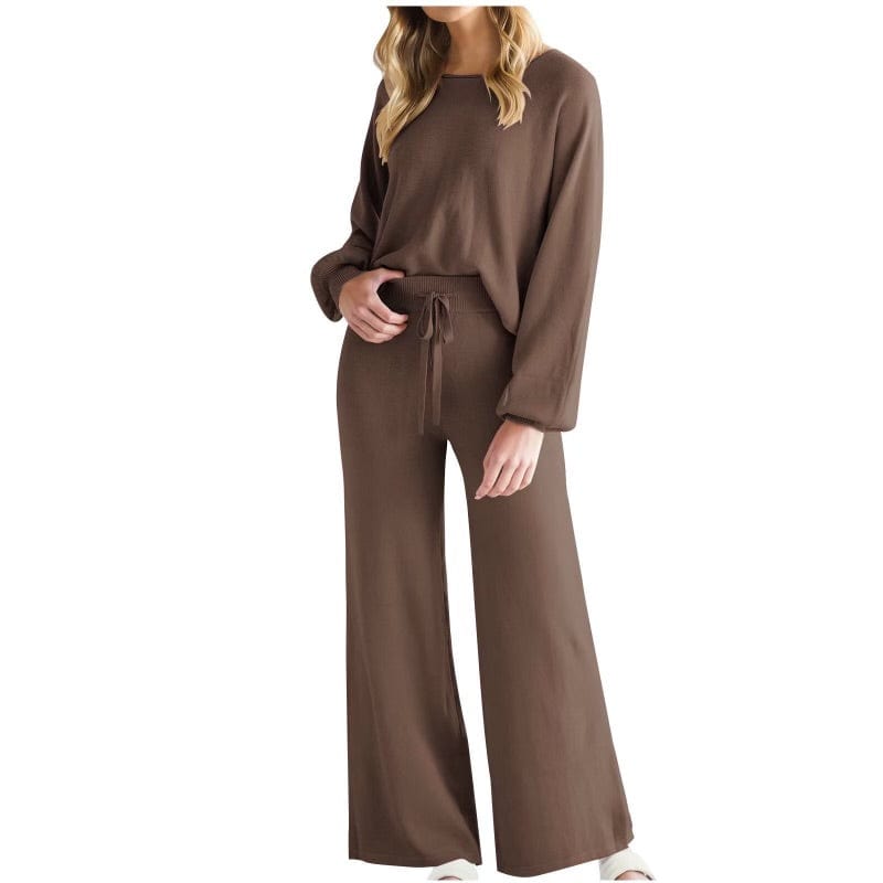 LUXE Soft Long Sleeve & Wide Leg Pant Lounge Set-Pants-Krush Kandy, Women's Online Fashion Boutique Located in Phoenix, Arizona (Scottsdale Area)
