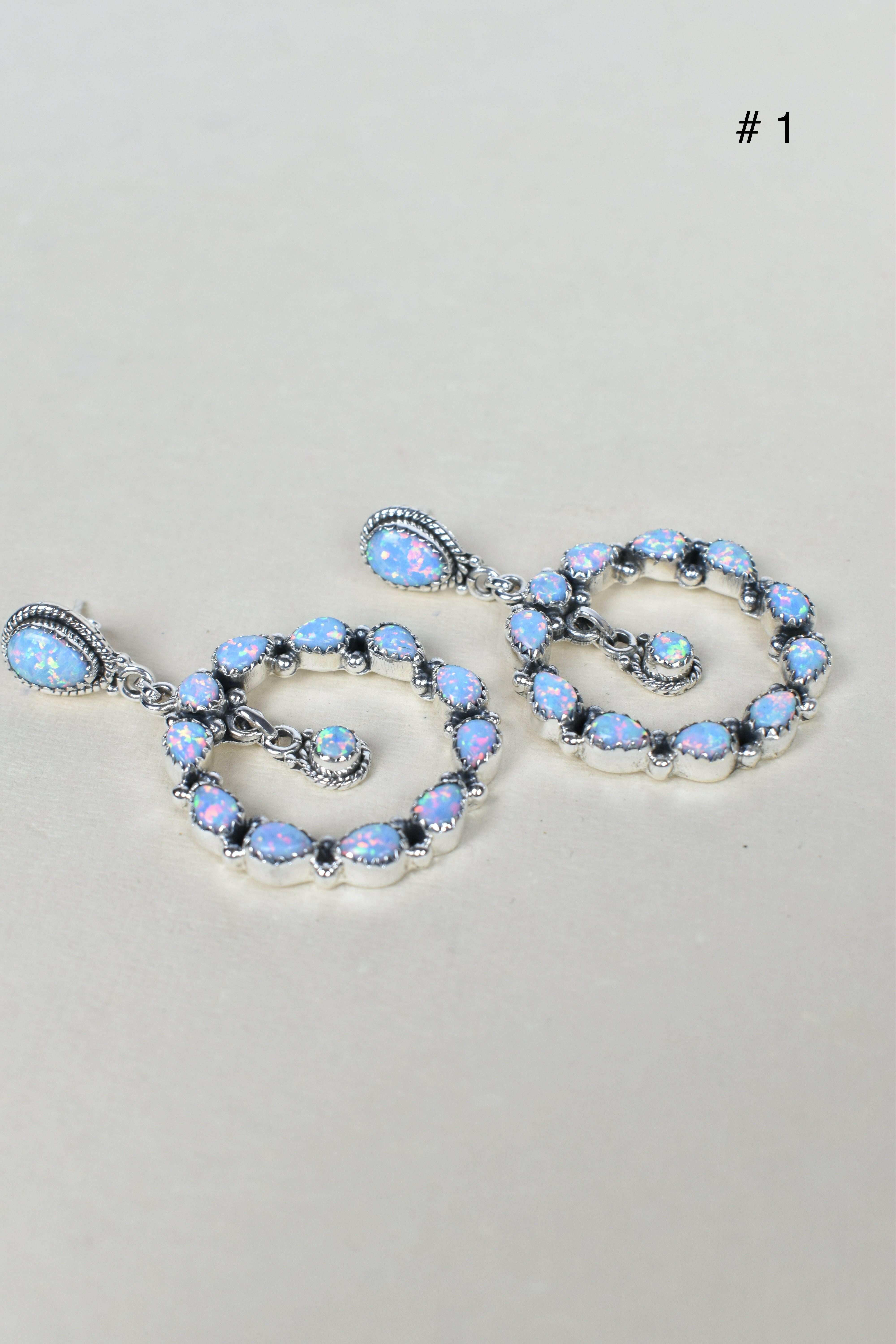 Jeweled Hoop Swing Sterling Silver Earrings-Drop Earrings-Krush Kandy, Women's Online Fashion Boutique Located in Phoenix, Arizona (Scottsdale Area)