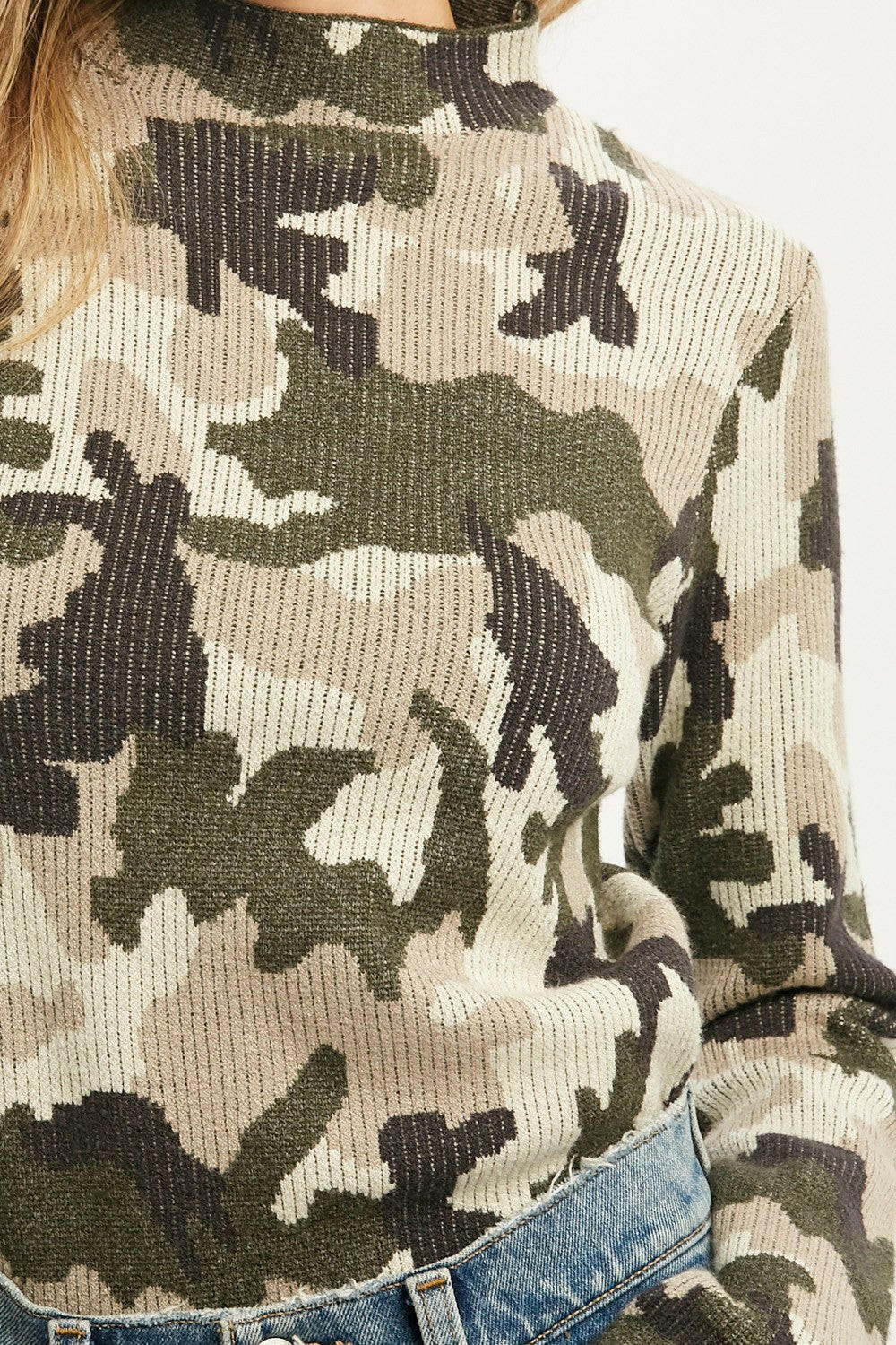 Women's Camouflage Sweater-Sweaters-Krush Kandy, Women's Online Fashion Boutique Located in Phoenix, Arizona (Scottsdale Area)