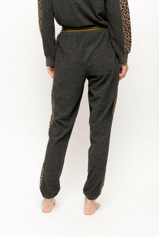 Women's Joggers with Animal Print Contrast-Joggers-Krush Kandy, Women's Online Fashion Boutique Located in Phoenix, Arizona (Scottsdale Area)