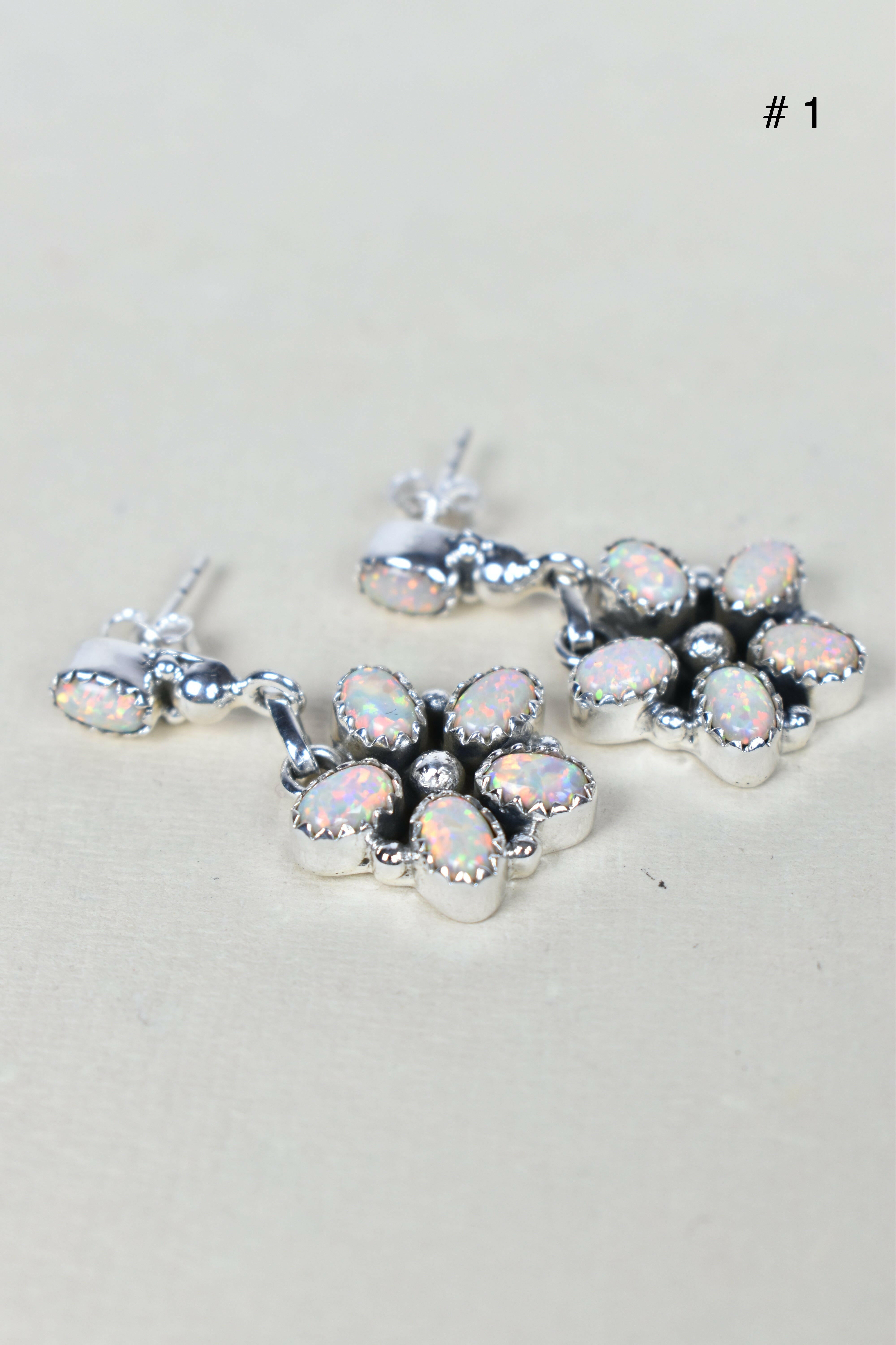 Pentapetal Post Sterling Silver Earrings-Drop Earrings-Krush Kandy, Women's Online Fashion Boutique Located in Phoenix, Arizona (Scottsdale Area)