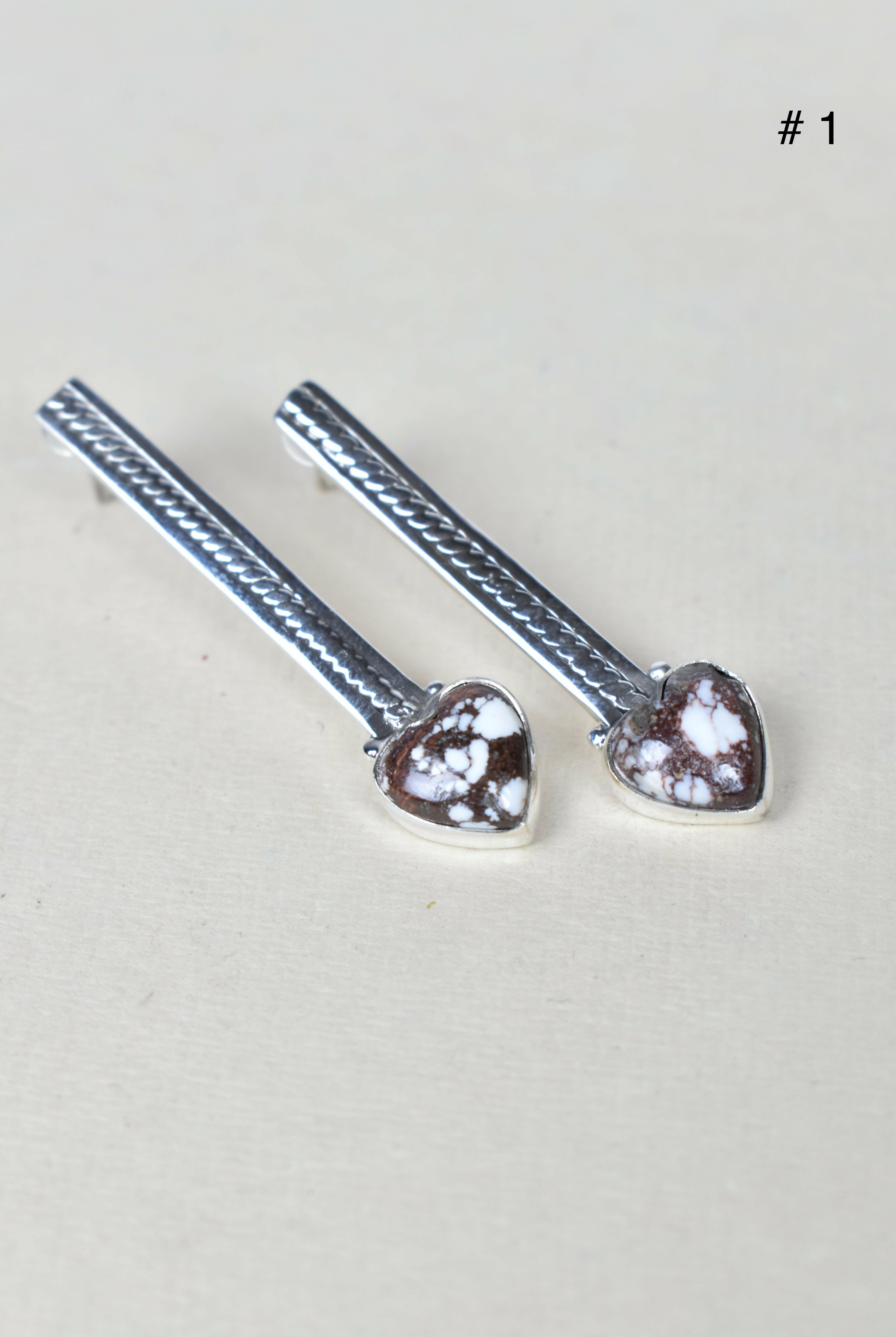 Silver Solitaire Bar Earrings-Drop Earrings-Krush Kandy, Women's Online Fashion Boutique Located in Phoenix, Arizona (Scottsdale Area)