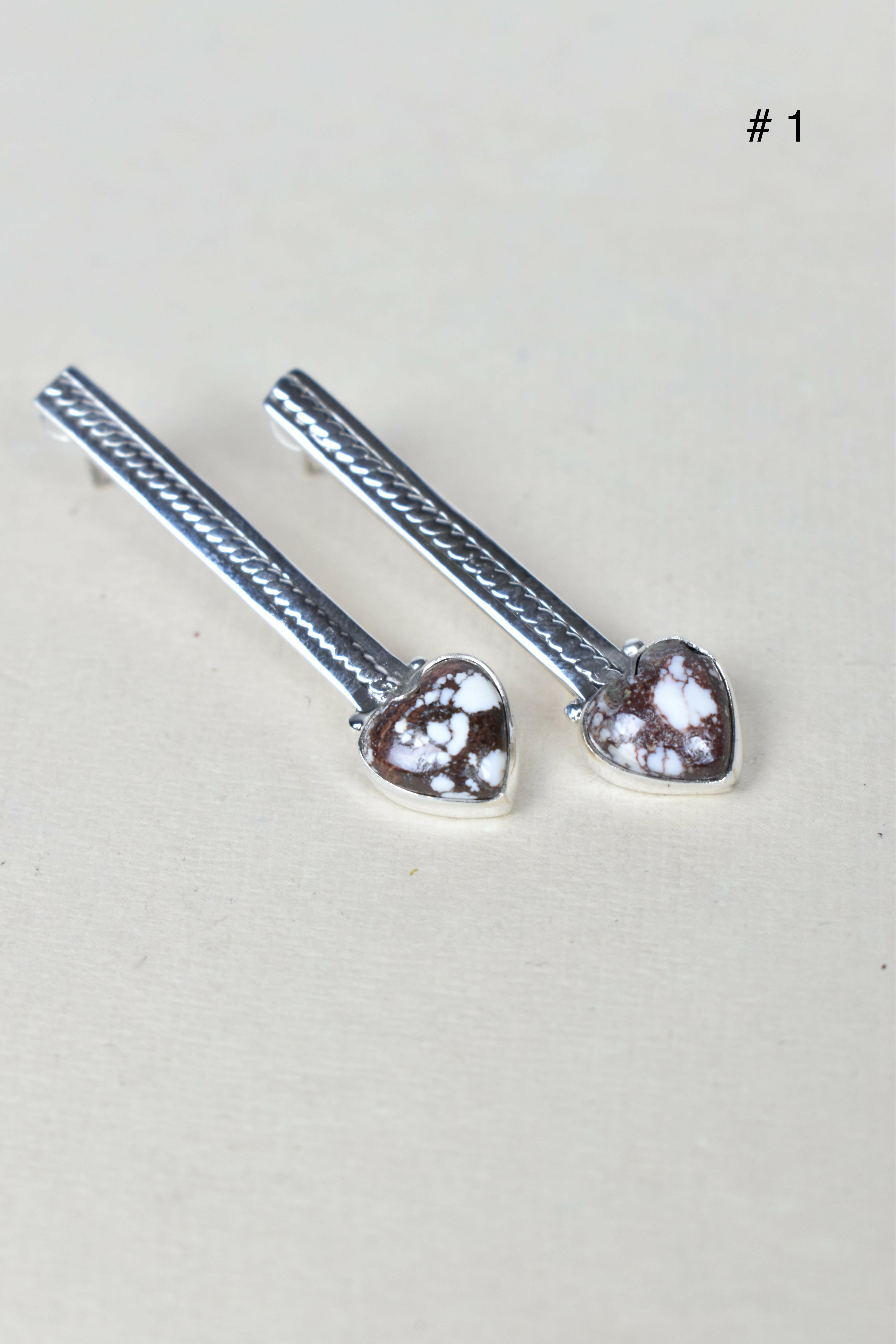 Silver Solitaire Bar Earrings-Drop Earrings-Krush Kandy, Women's Online Fashion Boutique Located in Phoenix, Arizona (Scottsdale Area)