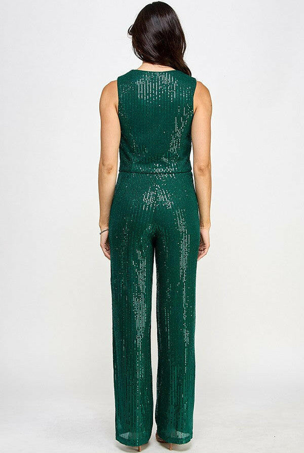 Sequin Vest Top and Pants Set-2 Piece Outfit Sets-Krush Kandy, Women's Online Fashion Boutique Located in Phoenix, Arizona (Scottsdale Area)