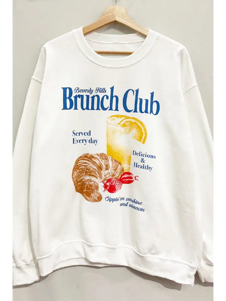 Beverly Hills Brunch Club Sweatshirt-Sweaters-Krush Kandy, Women's Online Fashion Boutique Located in Phoenix, Arizona (Scottsdale Area)