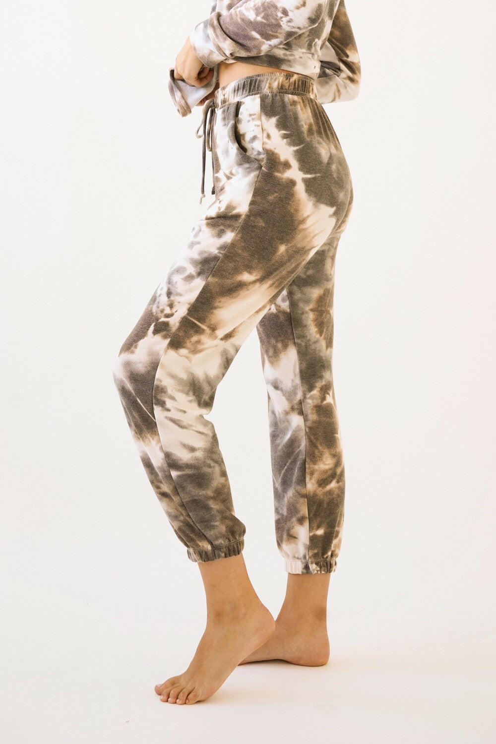 Ash Brown Tie Dye Jogger Pants-Joggers-Krush Kandy, Women's Online Fashion Boutique Located in Phoenix, Arizona (Scottsdale Area)