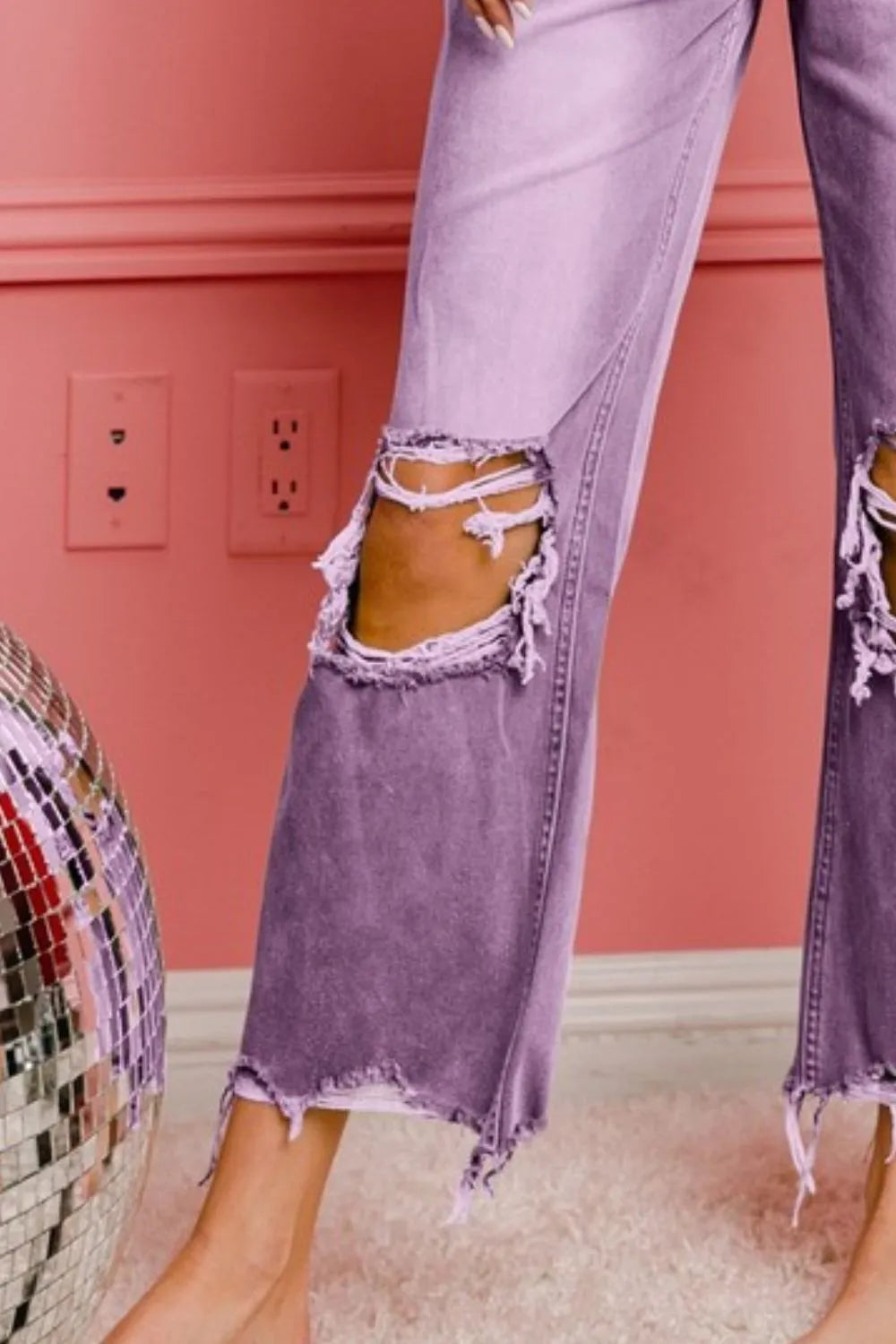 BiBi Lilac Crush Distressed Wide Leg Jeans-Denim-Krush Kandy, Women's Online Fashion Boutique Located in Phoenix, Arizona (Scottsdale Area)