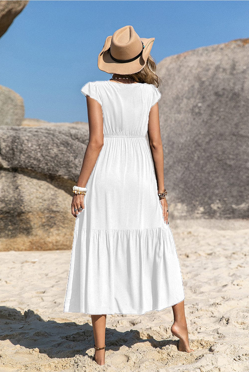 Embroidered Square Neck Ruffle Hem Dress-Krush Kandy, Women's Online Fashion Boutique Located in Phoenix, Arizona (Scottsdale Area)