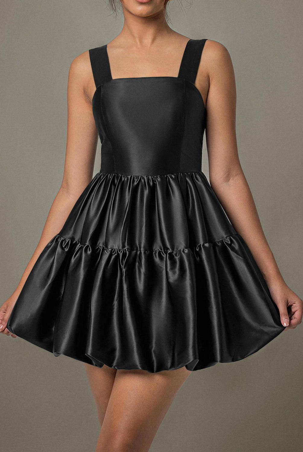 Ruched Square Neck Wide Strap Mini Dress-Krush Kandy, Women's Online Fashion Boutique Located in Phoenix, Arizona (Scottsdale Area)