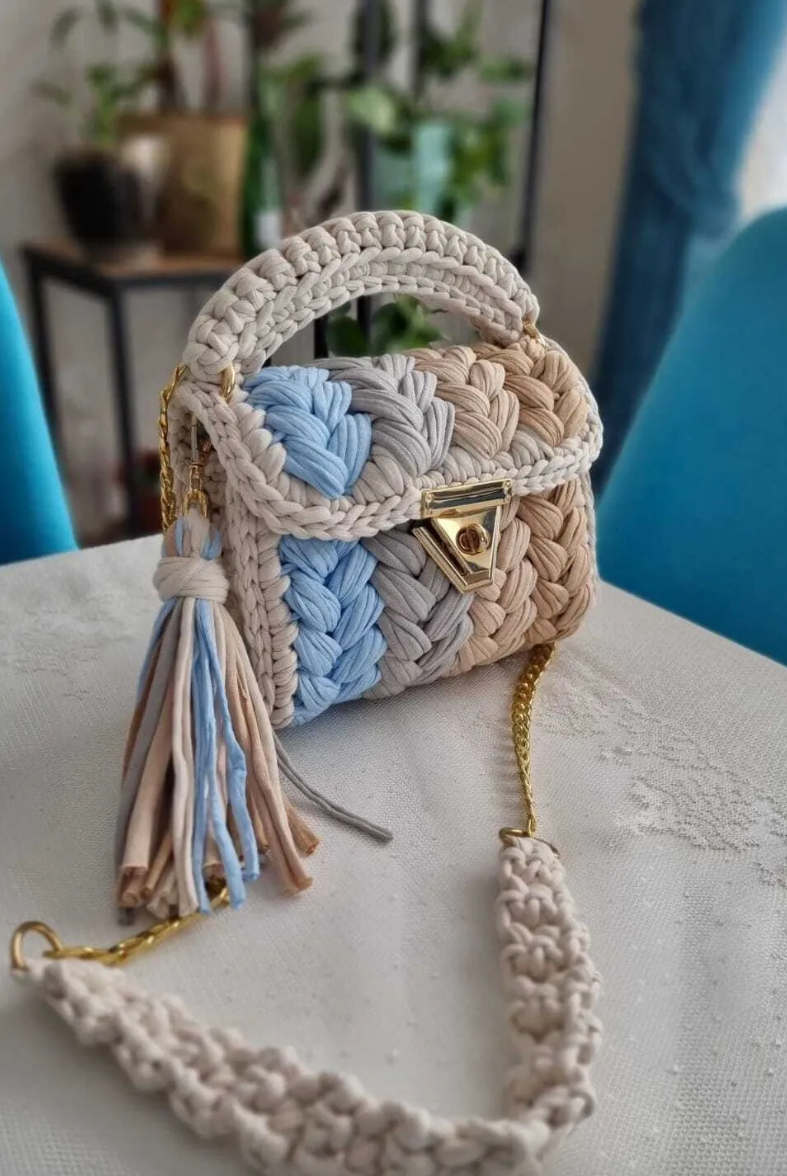 Sand & Sky Handmade Crochet Purse-handbags-Krush Kandy, Women's Online Fashion Boutique Located in Phoenix, Arizona (Scottsdale Area)