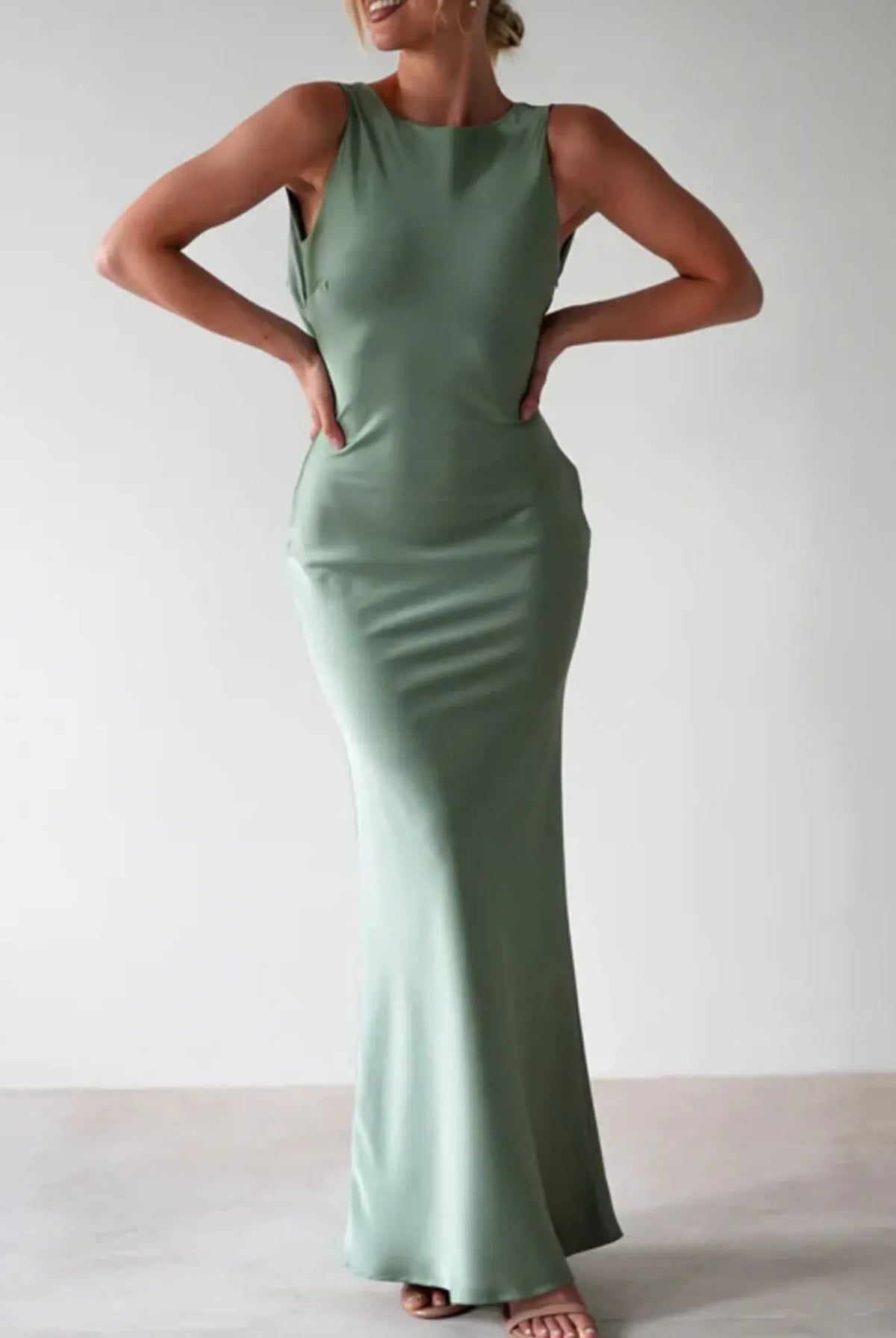 Satin Sleeveless Maxi Dress-Dresses-Krush Kandy, Women's Online Fashion Boutique Located in Phoenix, Arizona (Scottsdale Area)