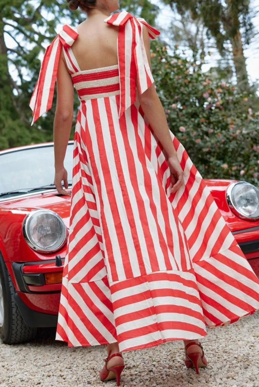Striped Square Neck Wide Strap Dress-Dresses-Krush Kandy, Women's Online Fashion Boutique Located in Phoenix, Arizona (Scottsdale Area)