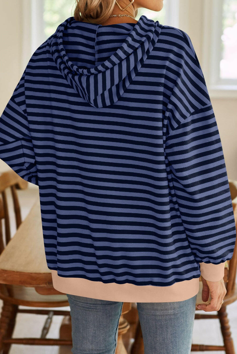Lovelet Drawstring Striped Long Sleeve Hoodie-Krush Kandy, Women's Online Fashion Boutique Located in Phoenix, Arizona (Scottsdale Area)