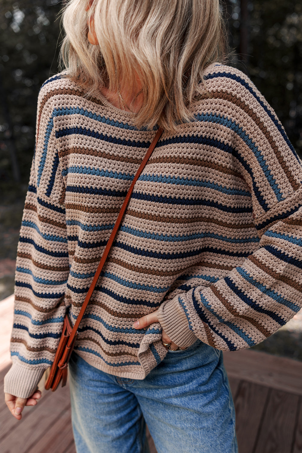 Sunset Horizon Striped Knit Sweater-Sweaters-Krush Kandy, Women's Online Fashion Boutique Located in Phoenix, Arizona (Scottsdale Area)