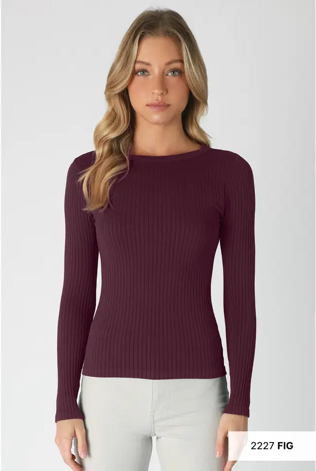 Wide Ribbed Long Sleeve Top-Krush Kandy, Women's Online Fashion Boutique Located in Phoenix, Arizona (Scottsdale Area)