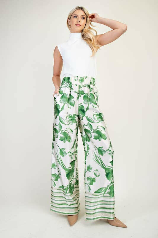 Resort Ready Printed Wide-Leg Pants-Pants-Krush Kandy, Women's Online Fashion Boutique Located in Phoenix, Arizona (Scottsdale Area)