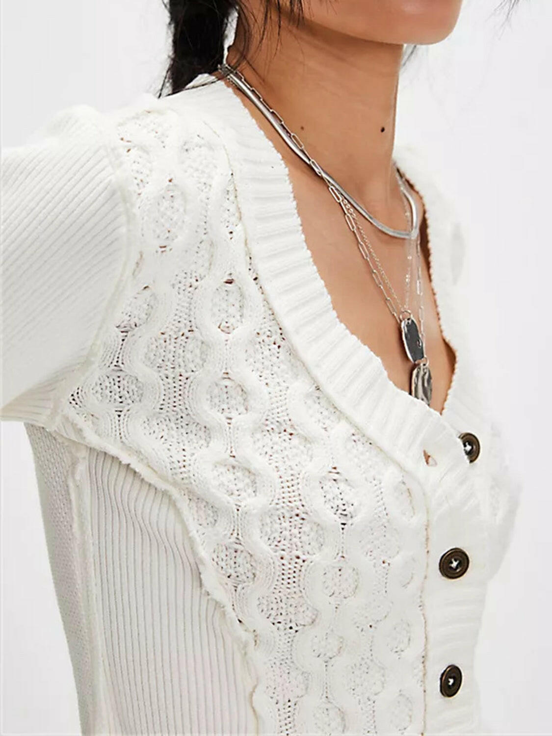 V-Neck Button Up Cropped Cardigan-Krush Kandy, Women's Online Fashion Boutique Located in Phoenix, Arizona (Scottsdale Area)