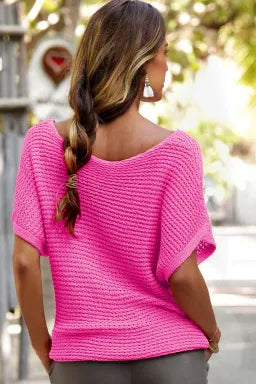 Cotton Candy Breeze Loose Knit Dolman Top-Tops-Krush Kandy, Women's Online Fashion Boutique Located in Phoenix, Arizona (Scottsdale Area)
