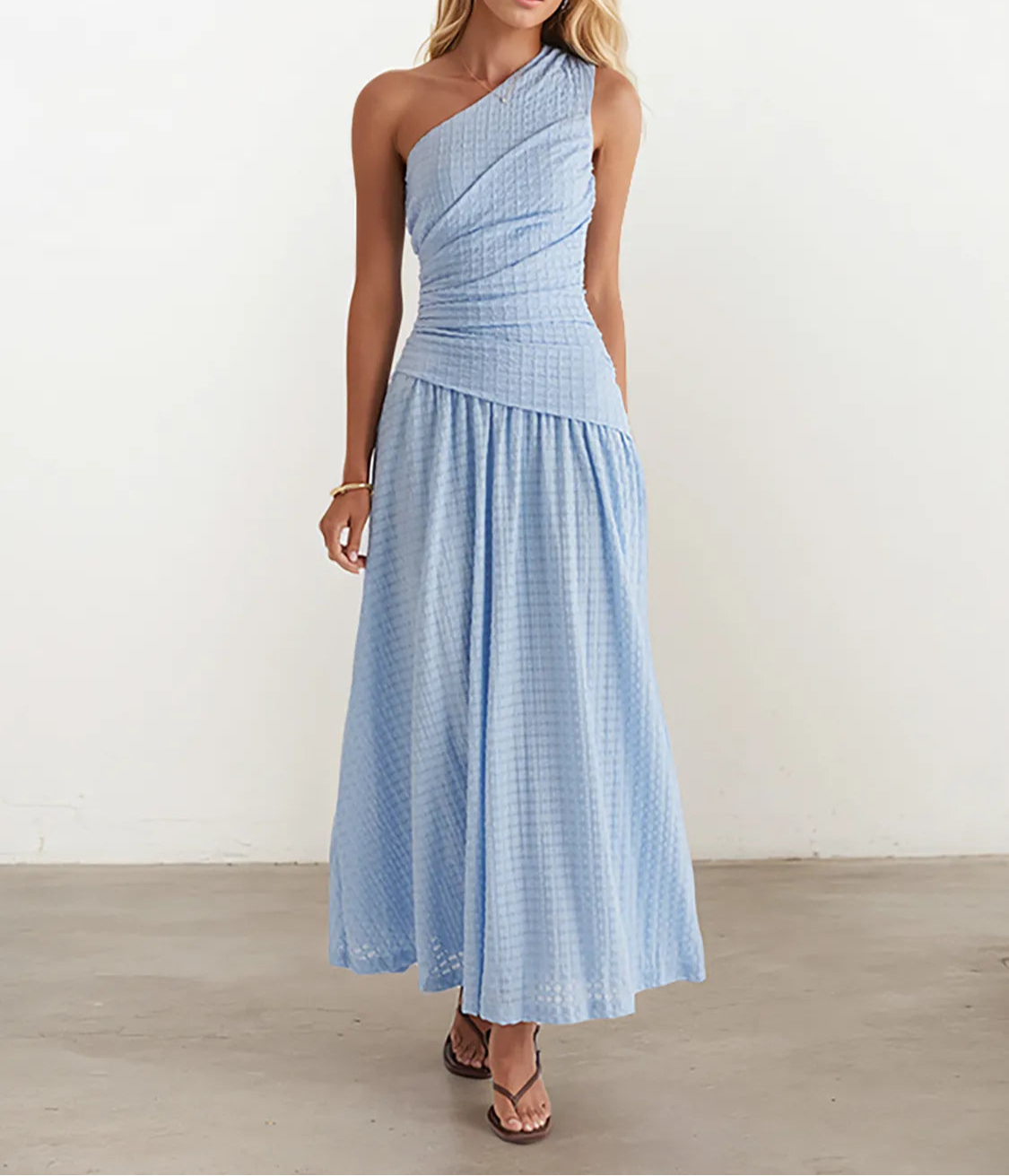 Textured Single Shoulder Dress-Dresses-Krush Kandy, Women's Online Fashion Boutique Located in Phoenix, Arizona (Scottsdale Area)