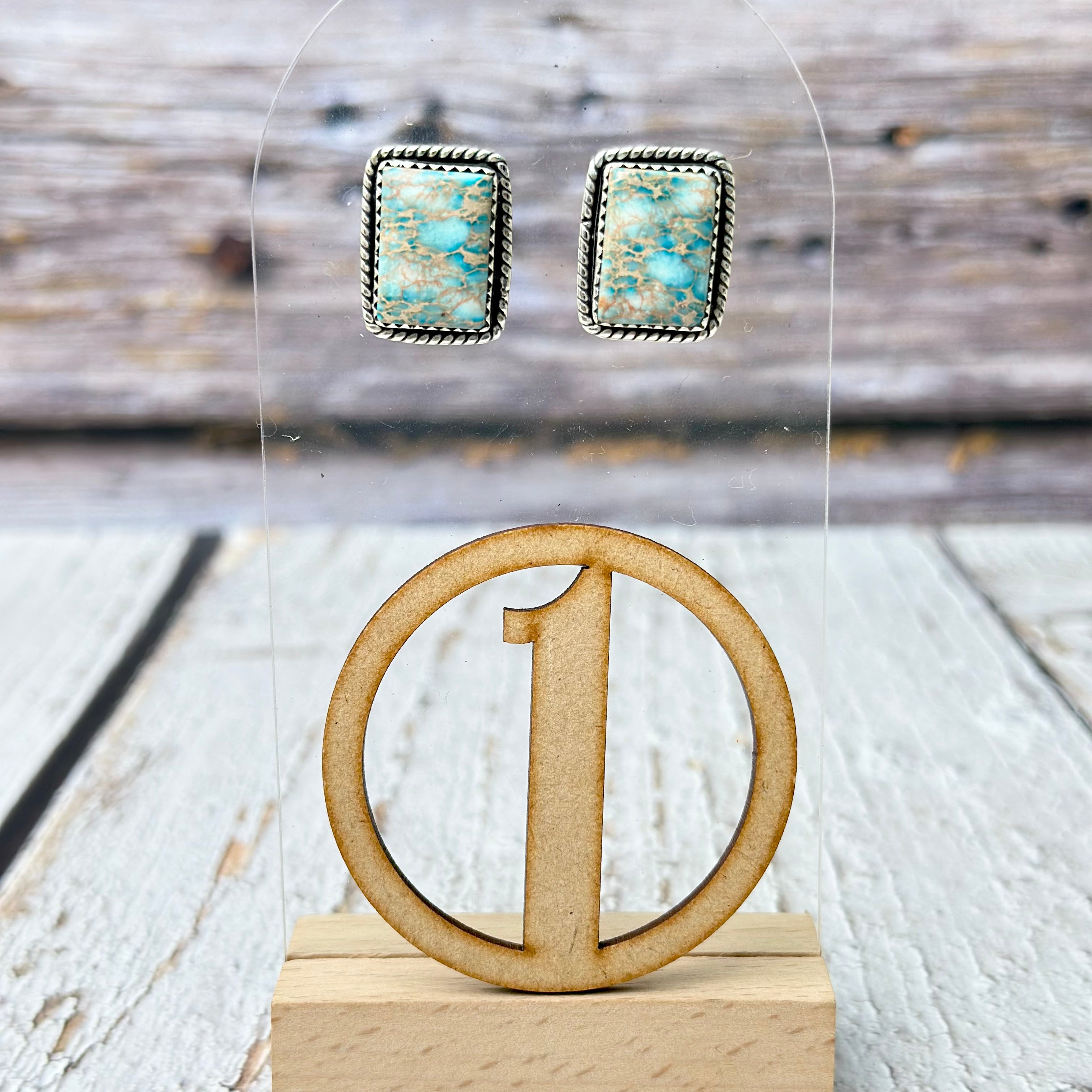 Jasper Slab Stud Earrings-Earrings-Krush Kandy, Women's Online Fashion Boutique Located in Phoenix, Arizona (Scottsdale Area)