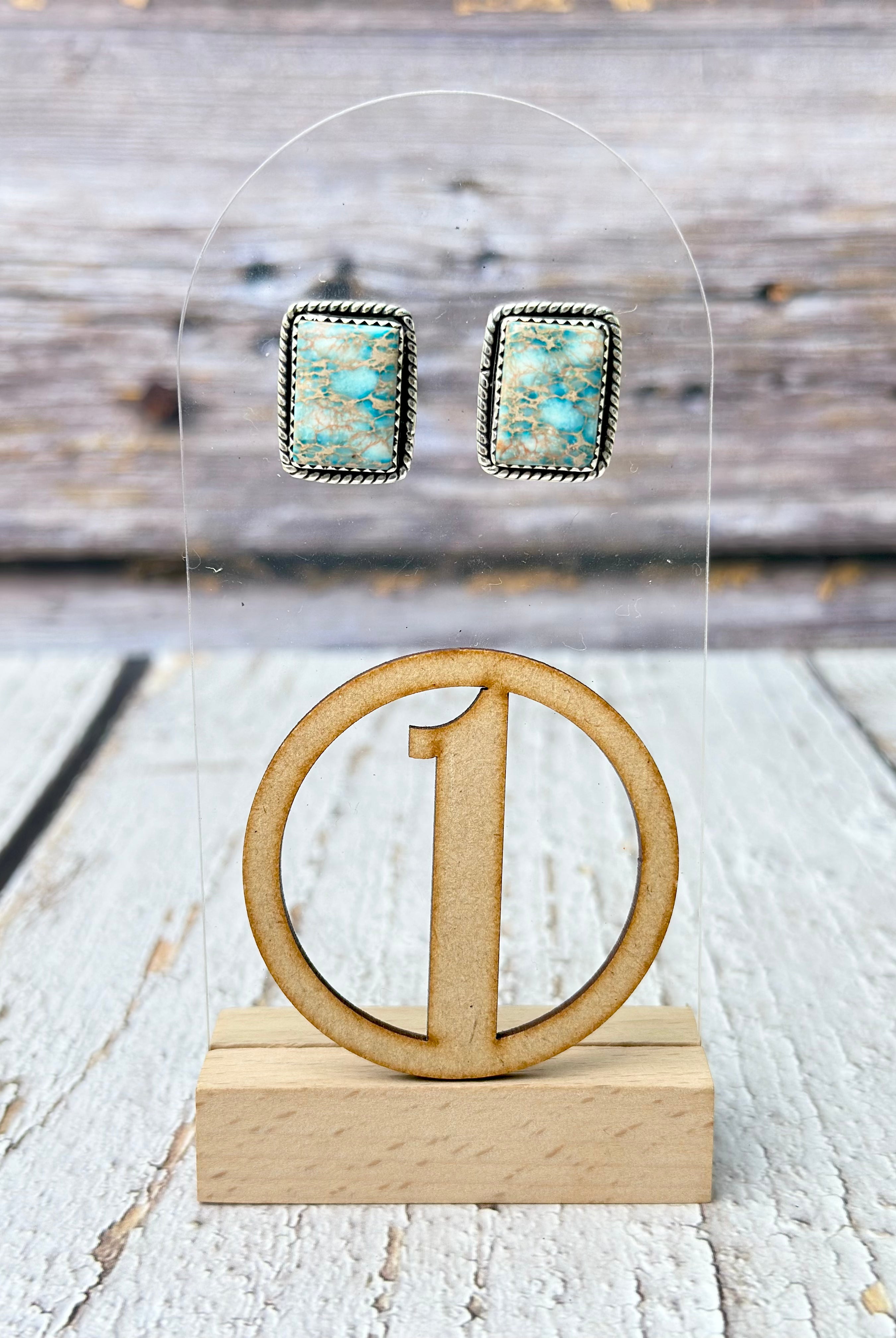 Jasper Slab Stud Earrings-Earrings-Krush Kandy, Women's Online Fashion Boutique Located in Phoenix, Arizona (Scottsdale Area)