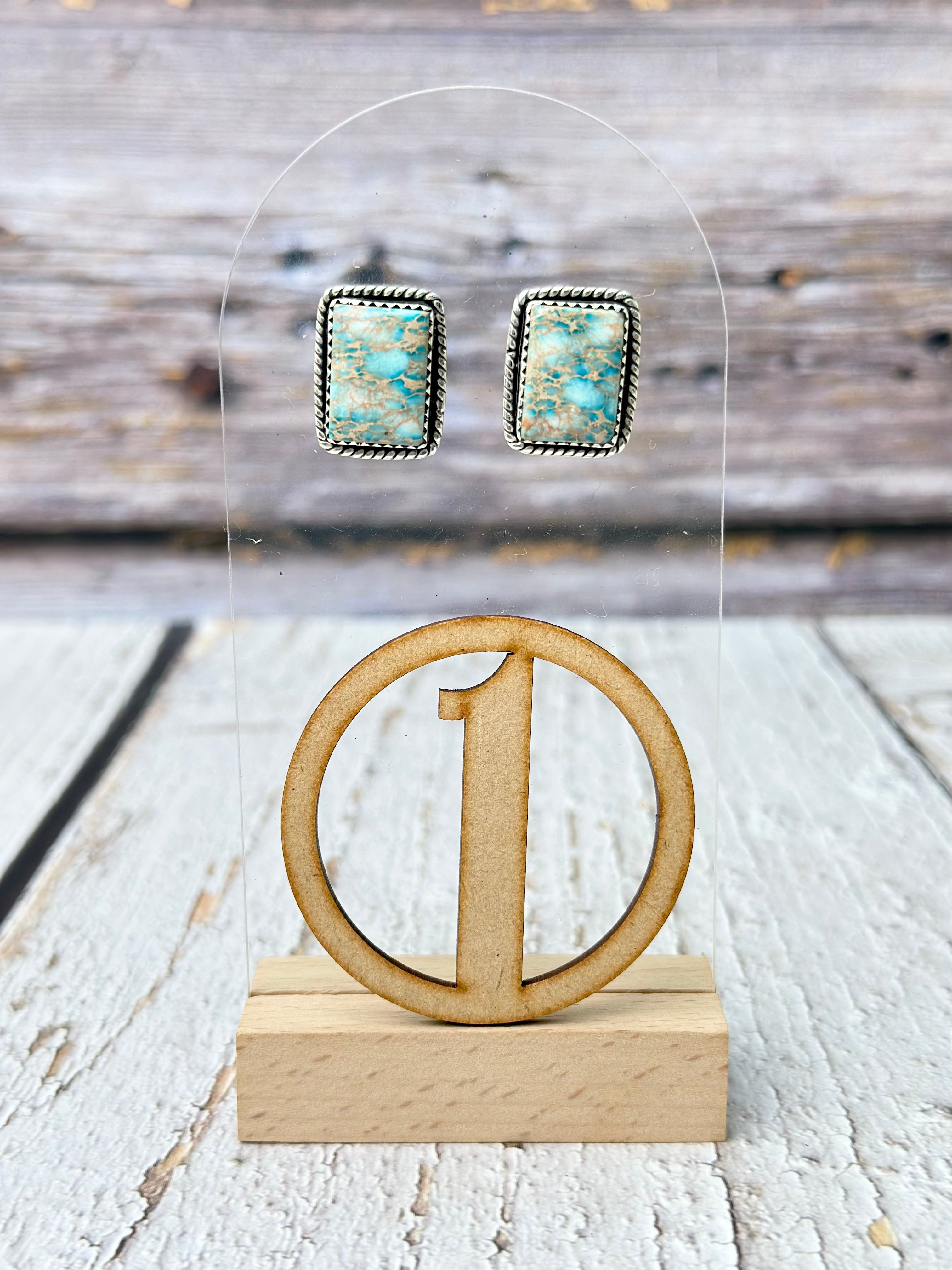 Jasper Slab Stud Earrings-Earrings-Krush Kandy, Women's Online Fashion Boutique Located in Phoenix, Arizona (Scottsdale Area)