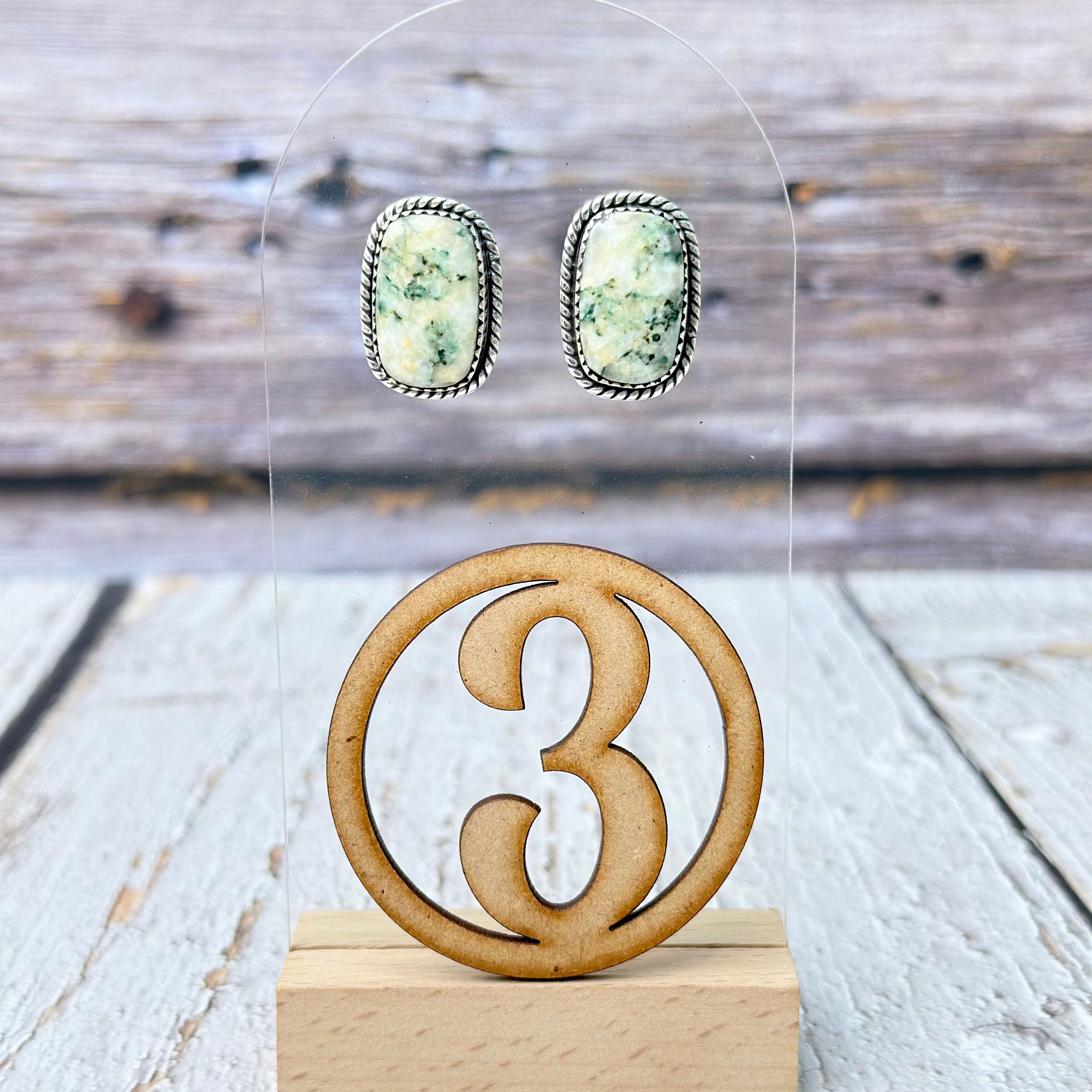 Jasper Slab Stud Earrings-Earrings-Krush Kandy, Women's Online Fashion Boutique Located in Phoenix, Arizona (Scottsdale Area)