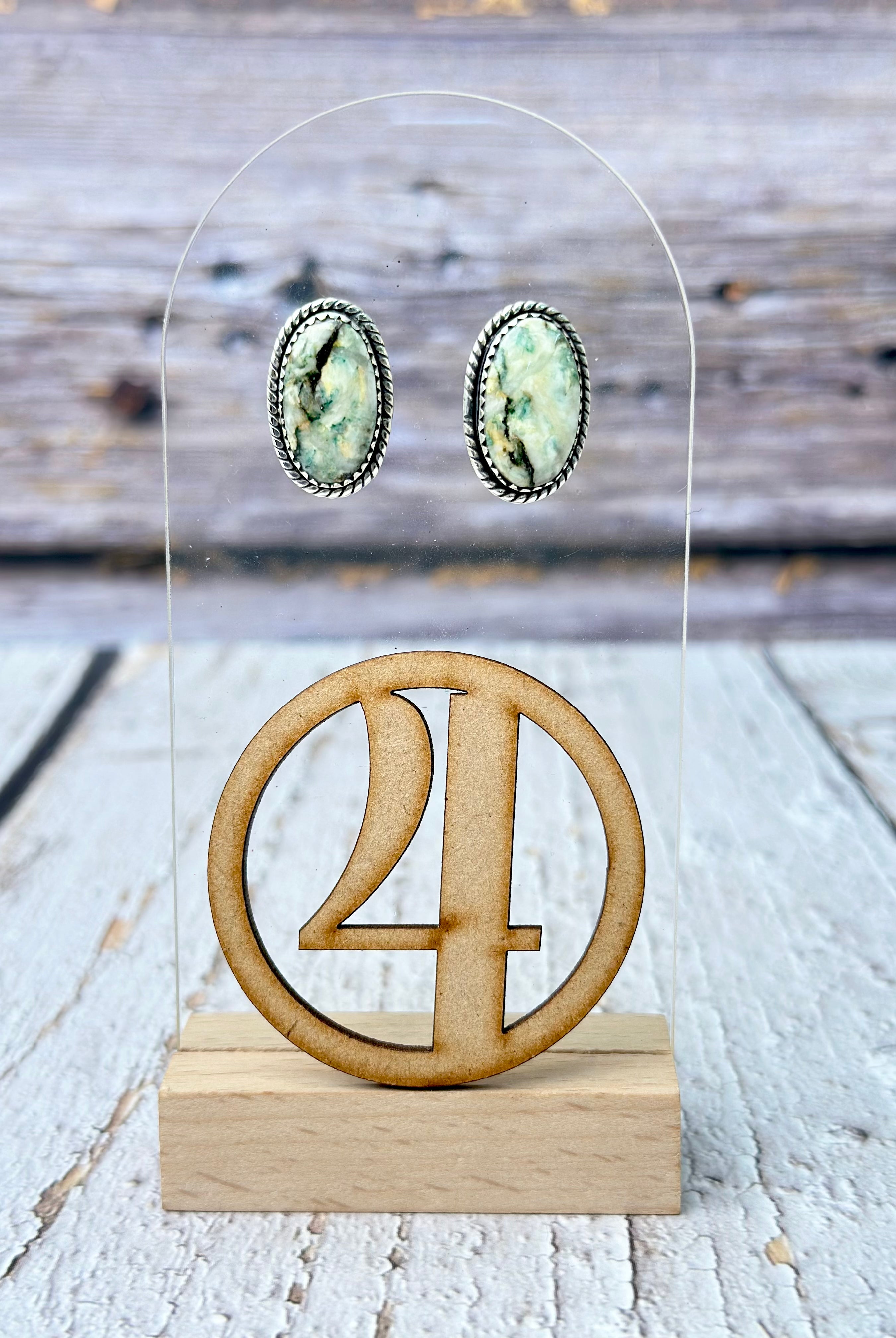 Jasper Slab Stud Earrings-Earrings-Krush Kandy, Women's Online Fashion Boutique Located in Phoenix, Arizona (Scottsdale Area)