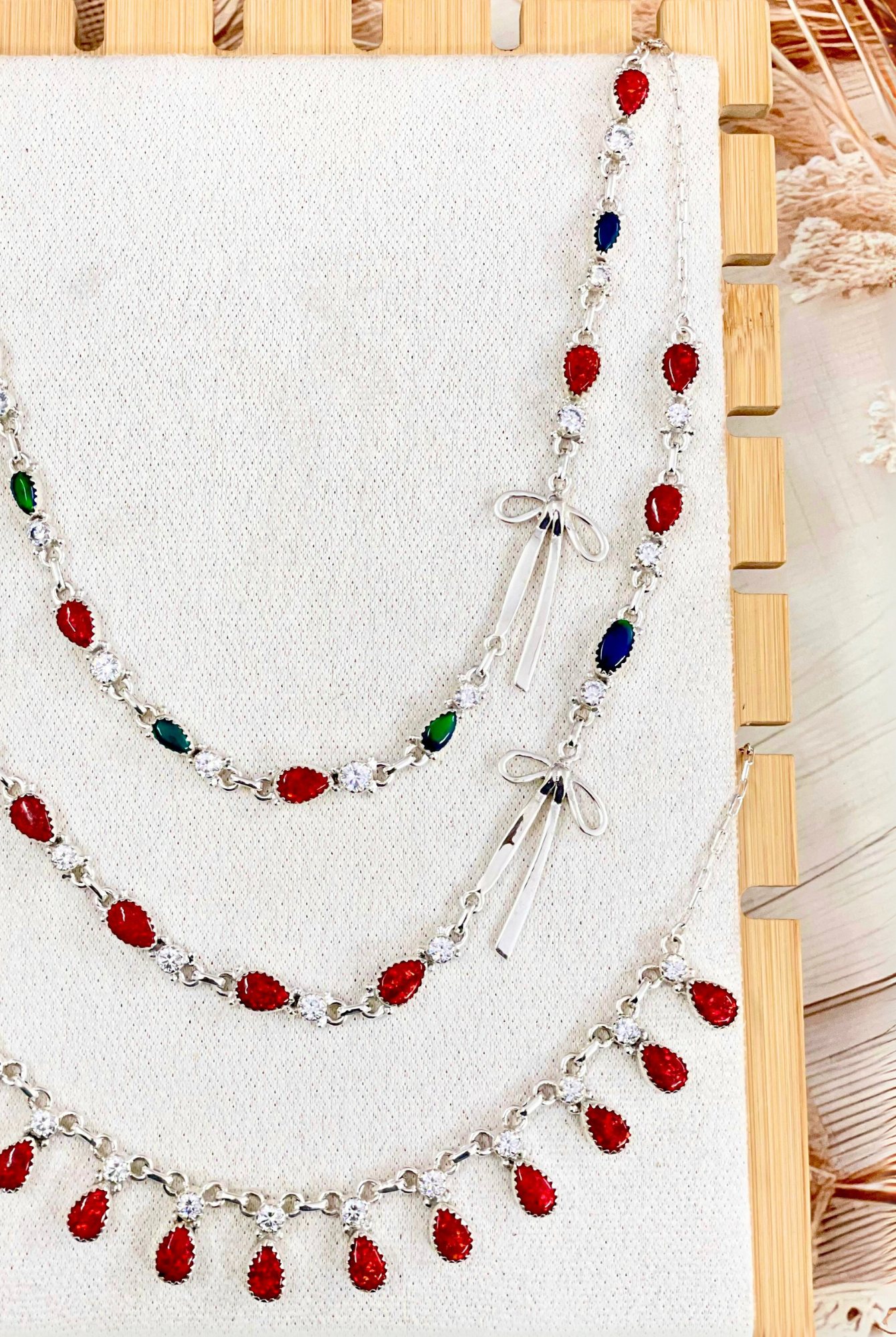 One Of A Kind Northern Ember Bow Necklaces-Necklaces-Krush Kandy, Women's Online Fashion Boutique Located in Phoenix, Arizona (Scottsdale Area)