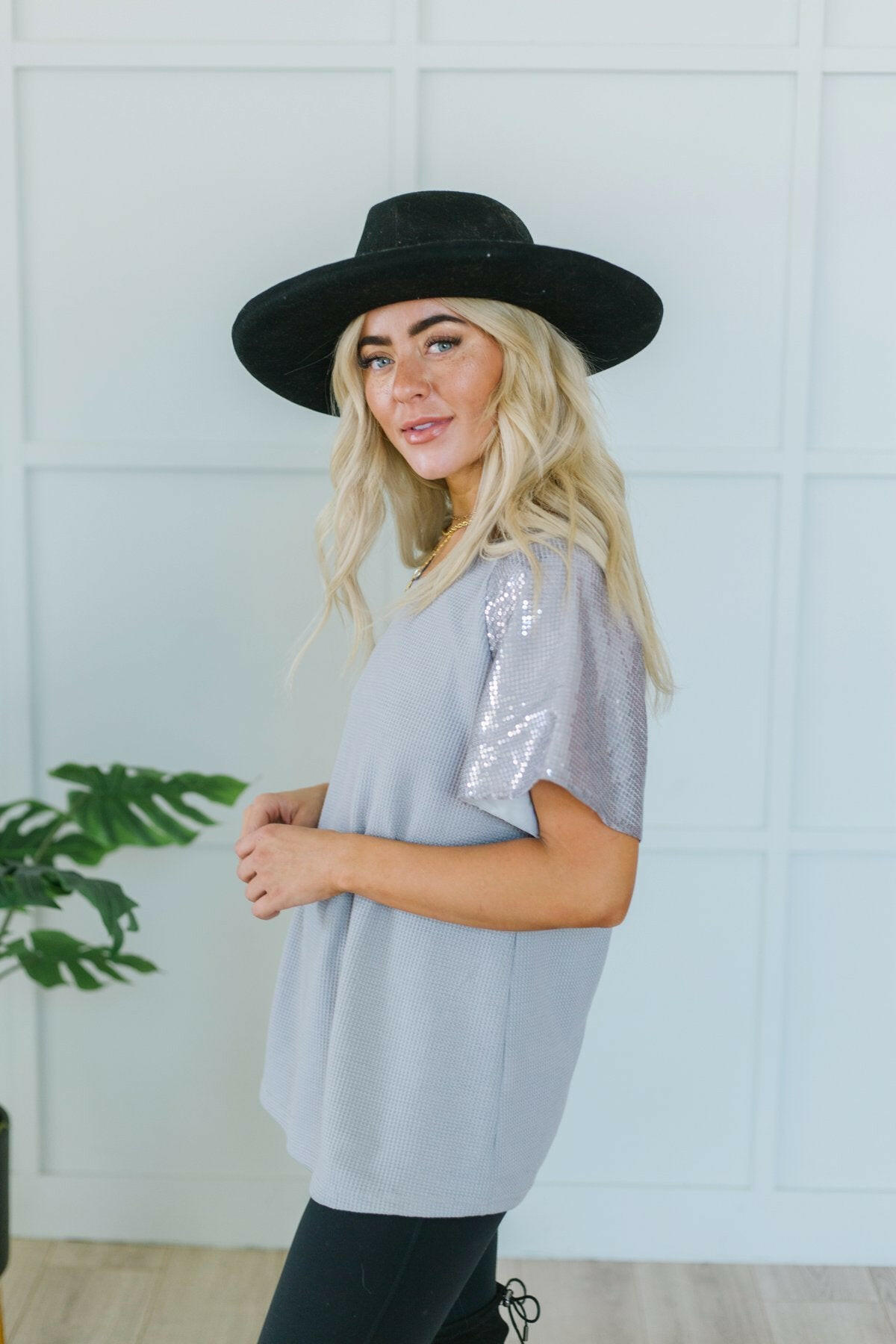 Sequin Sleeve Tunic-Tops-Krush Kandy, Women's Online Fashion Boutique Located in Phoenix, Arizona (Scottsdale Area)